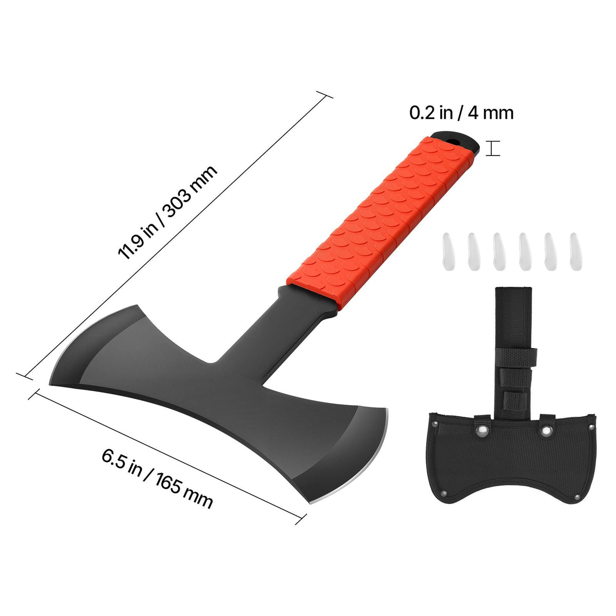 Throwing Axes and Tomahawks, 3 Pack 11.9 inch Double Bit Axe Throwing Hatchet Set, Stainless Steel Head with Non-Slip TPR Rubber Handle, with Black Nylon Sheath, for Recreation and Competition
