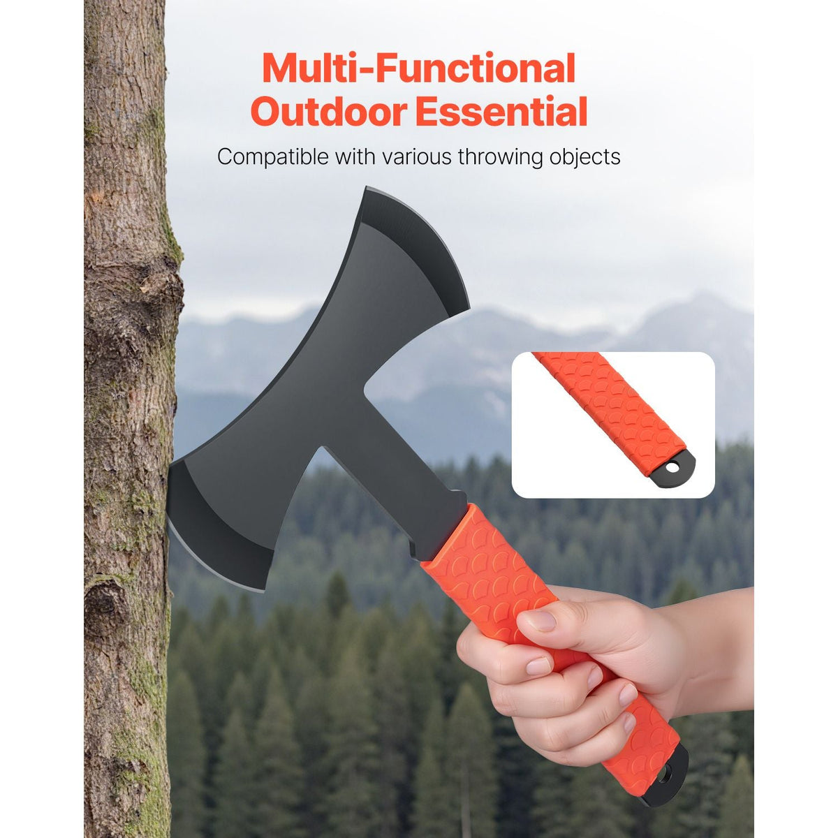 Throwing Axes and Tomahawks, 3 Pack 11.9 inch Double Bit Axe Throwing Hatchet Set, Stainless Steel Head with Non-Slip TPR Rubber Handle, with Black Nylon Sheath, for Recreation and Competition