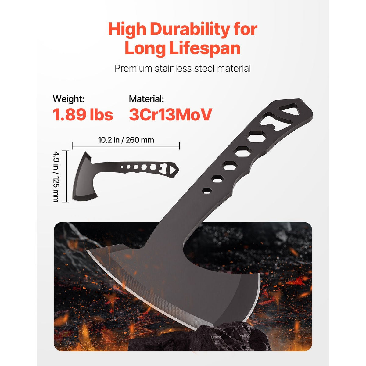 Throwing Axes and Tomahawks, 3 Pack Axe Throwing Hatchet Set, Multi-Functional Handle with Wrench and Bottle Opener, Stainless Steel, with Black Nylon Sheath, for Recreation and Competition
