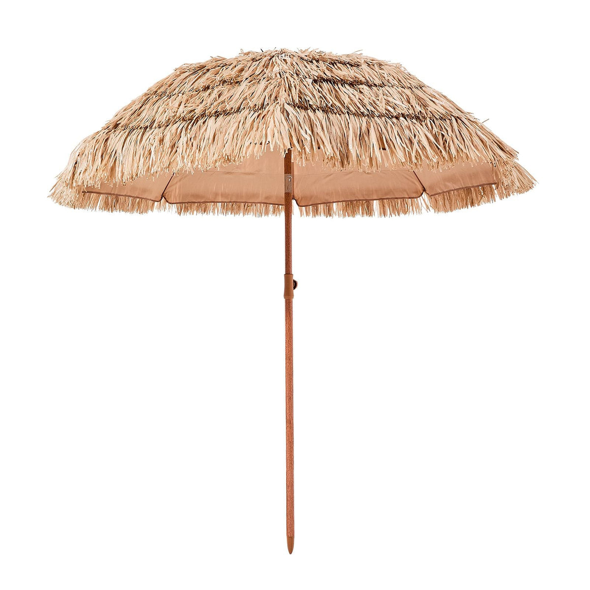 Tiki Umbrella, 6 ft Thatched Patio Umbrella with Tilt, Hawaiian Style Beach Parasol with Durable PP Thatch and 8 Metal Ribs, Grass Pool Umbrellas for Beach, Patio, Poolside, Backyard & Garden