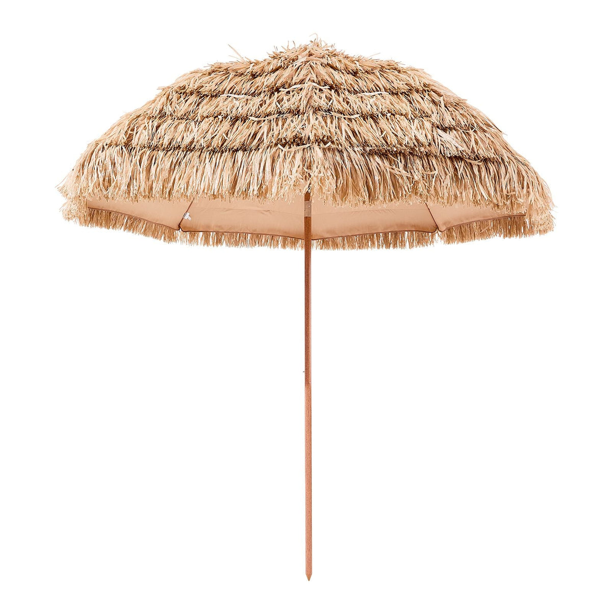 Tiki Umbrella, 8 ft Thatched Patio Umbrella with Tilt, Hawaiian Style Beach Parasol with Durable PP Thatch and 8 Metal Ribs, Grass Pool Umbrellas for Beach, Patio, Poolside, Backyard & Garden