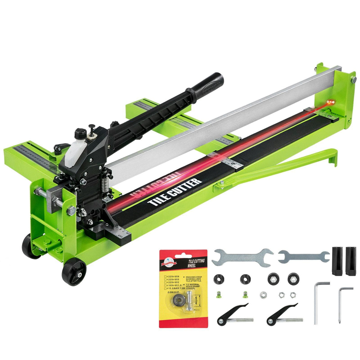 Tile Cutter 39 Inch, Manual Tile Cutter All-Steel Frame,Tile Cutting Machine with Laser Guide and Bonus Spare Cutter,Tile Cutter Hand Tool for Precision Cutting Porcelain Ceramic Floor Tiles