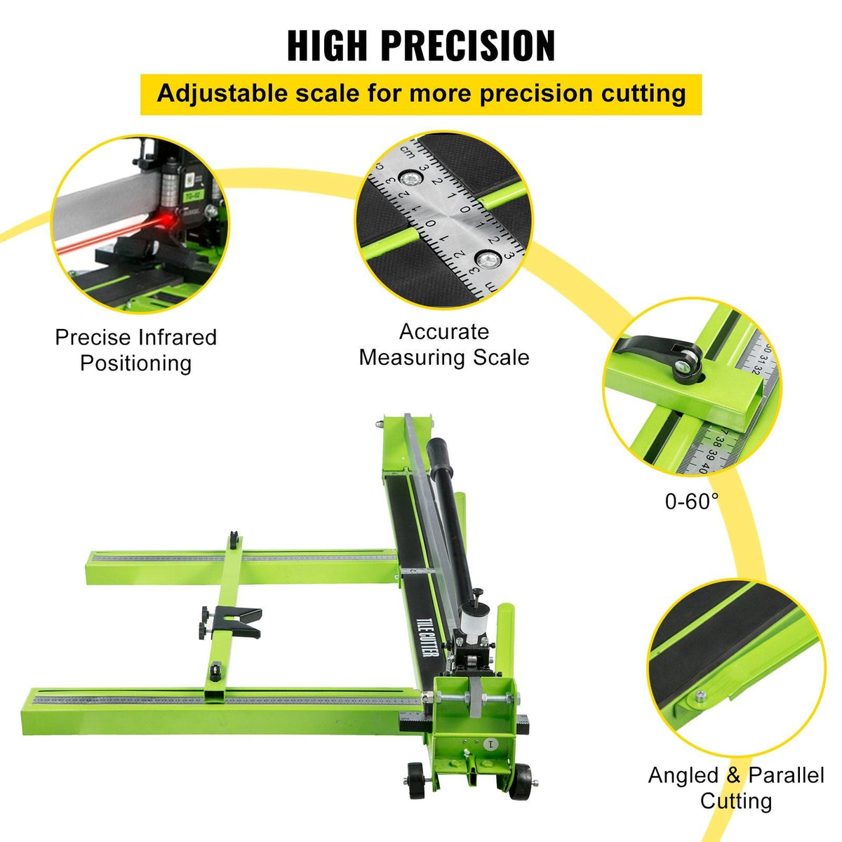 Tile Cutter 47 Inch, Manual Tile Cutter All-Steel Frame,Tile Cutting Machine with Laser Guide and Bonus Spare Cutter,Tile Cutter Hand Tool for Precision Cutting Porcelain Ceramic Floor Tiles