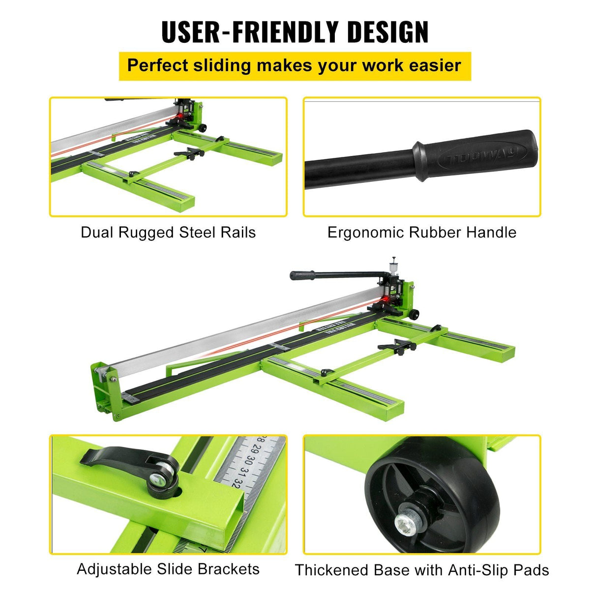 Tile Cutter 47 Inch, Manual Tile Cutter All-Steel Frame,Tile Cutting Machine with Laser Guide and Bonus Spare Cutter,Tile Cutter Hand Tool for Precision Cutting Porcelain Ceramic Floor Tiles