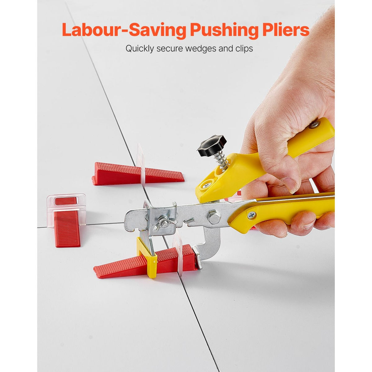 Tile Leveling System, 1/8 Inch(3 mm) with 1pc Tile Plier, 700 PCS DIY Tile Leveler Spacers Clips and 200 PCS Reusable Wedges, Tile Tools Set for Professional Ceramic Tile and Stone Installation