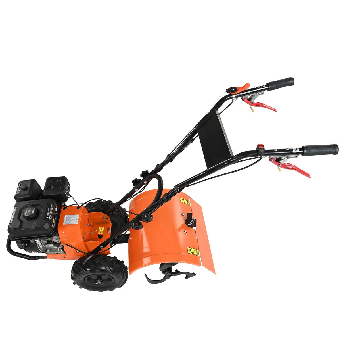 Tiller Cultivator, 212CC 4-Stroke Garden Cultivator, Tiller with 4 Steel Adjustable Rear Tines for Lawn, Garden and Field Soil Cultivation