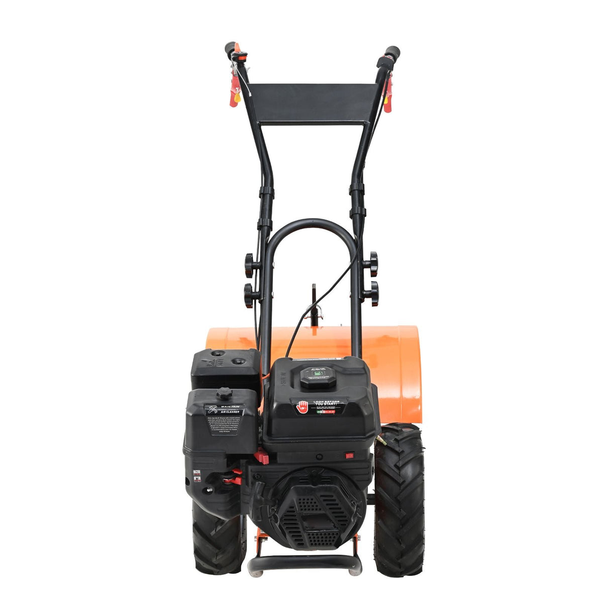Tiller Cultivator, 212CC 4-Stroke Garden Cultivator, Tiller with 4 Steel Adjustable Rear Tines for Lawn, Garden and Field Soil Cultivation