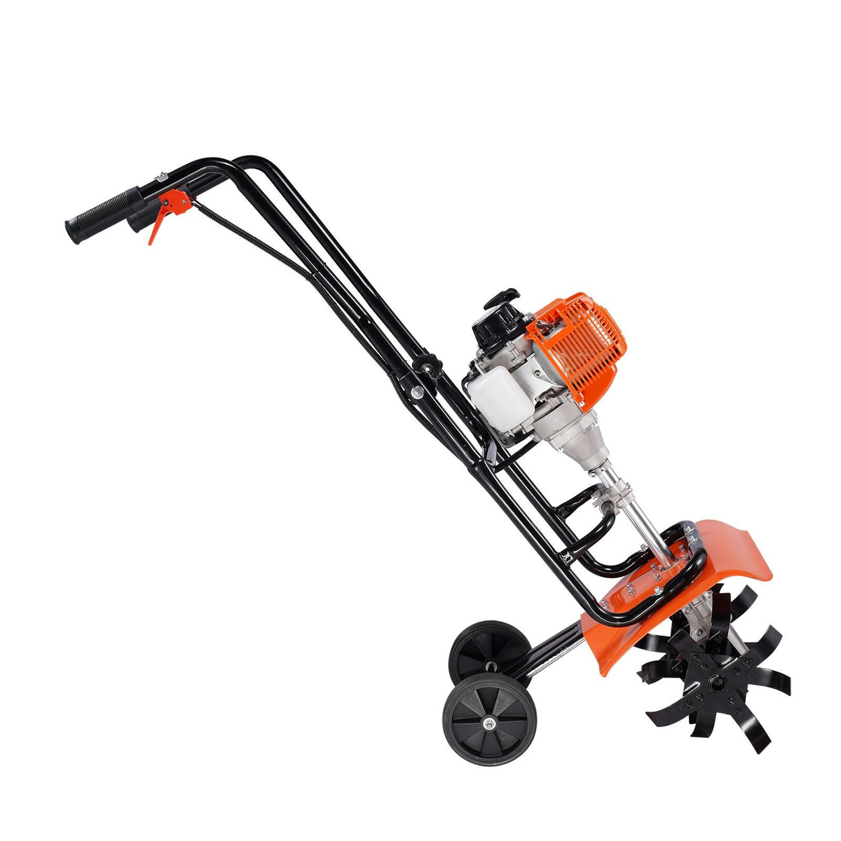 Tiller Cultivator, 31CC 4-Stroke Garden Cultivator, Tiller with 4 Steel Adjustable Front Tines for Lawn, Garden and Field Cultivation