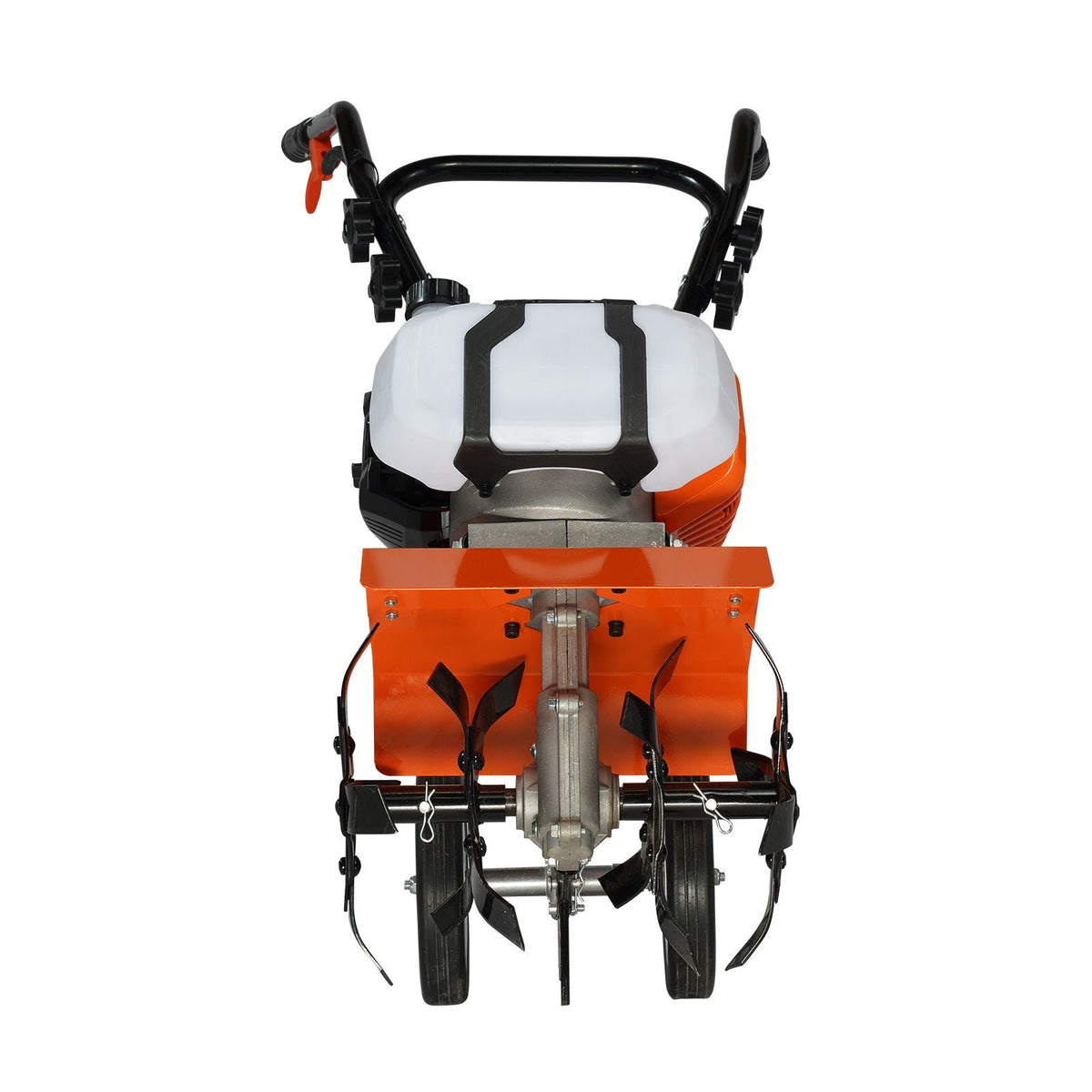Tiller Cultivator, 43CC 2-Stroke Garden Cultivator, Tiller with 4 Steel Adjustable Front Tines for Lawn, Garden and Field Cultivation