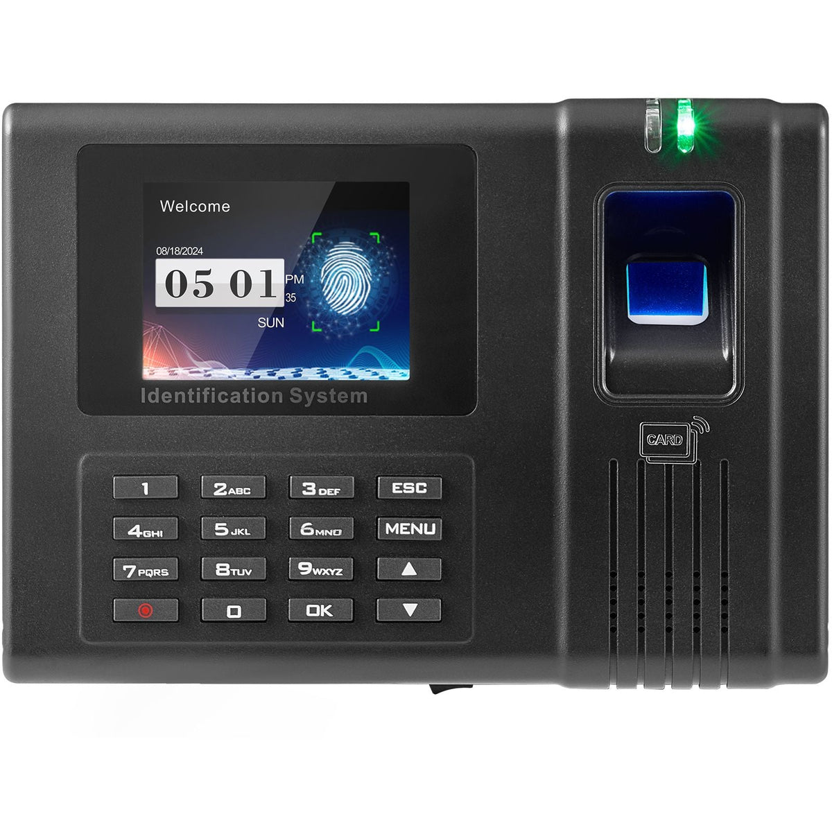 Time Clock, Fingerprint Time Clocks for Employees Small Business, Biometric Time Clock with 5 RFID Cards & USB Drive, Automatic Punch In/Out, No Monthly Fees