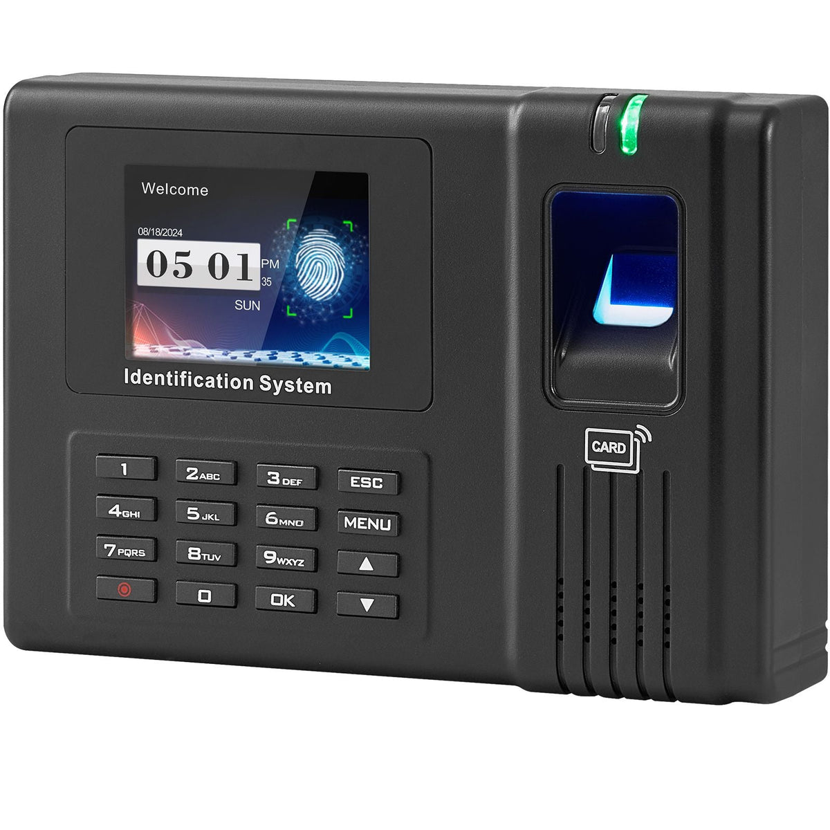 Time Clock, Fingerprint Time Clocks for Employees Small Business, Biometric Time Clock with 5 RFID Cards & USB Drive, Automatic Punch In/Out, No Monthly Fees