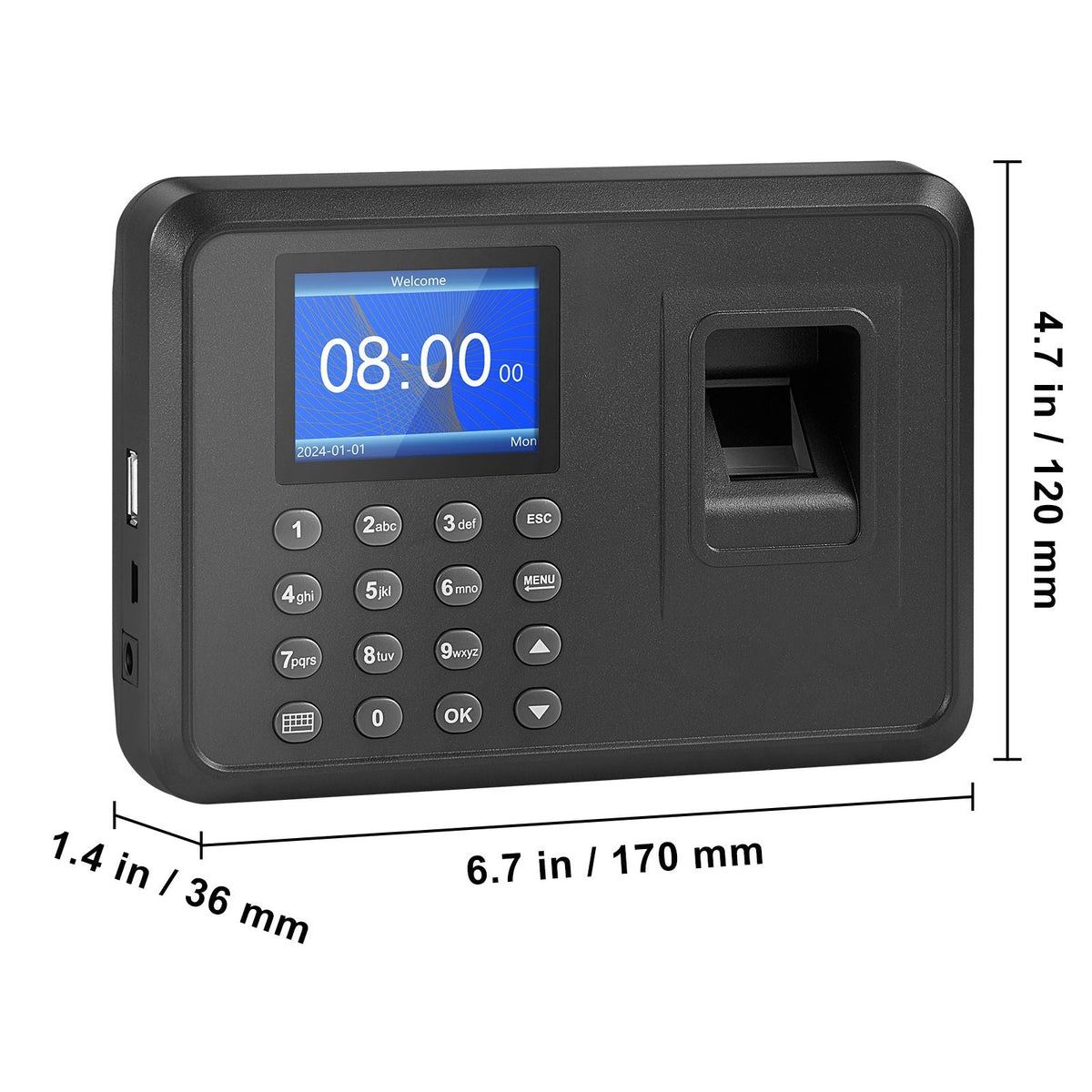 Time Clock, Fingerprint Time Clocks for Employees Small Business, Biometric Time Clock with USB Drive, Automatic Punch In/Out, No Monthly Fees