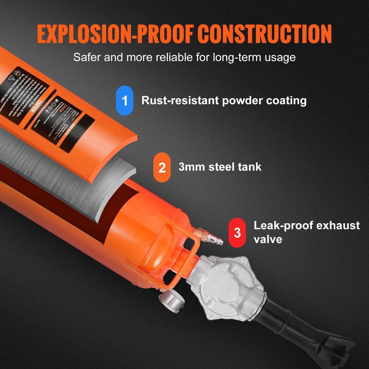Tire Bead Setter, 8L Capacity, 120 PSI Air Bead Blaster, Handheld & Portable Inflation Device, 85-116 PSI for Trucks, Tractors, ATVs & Cars