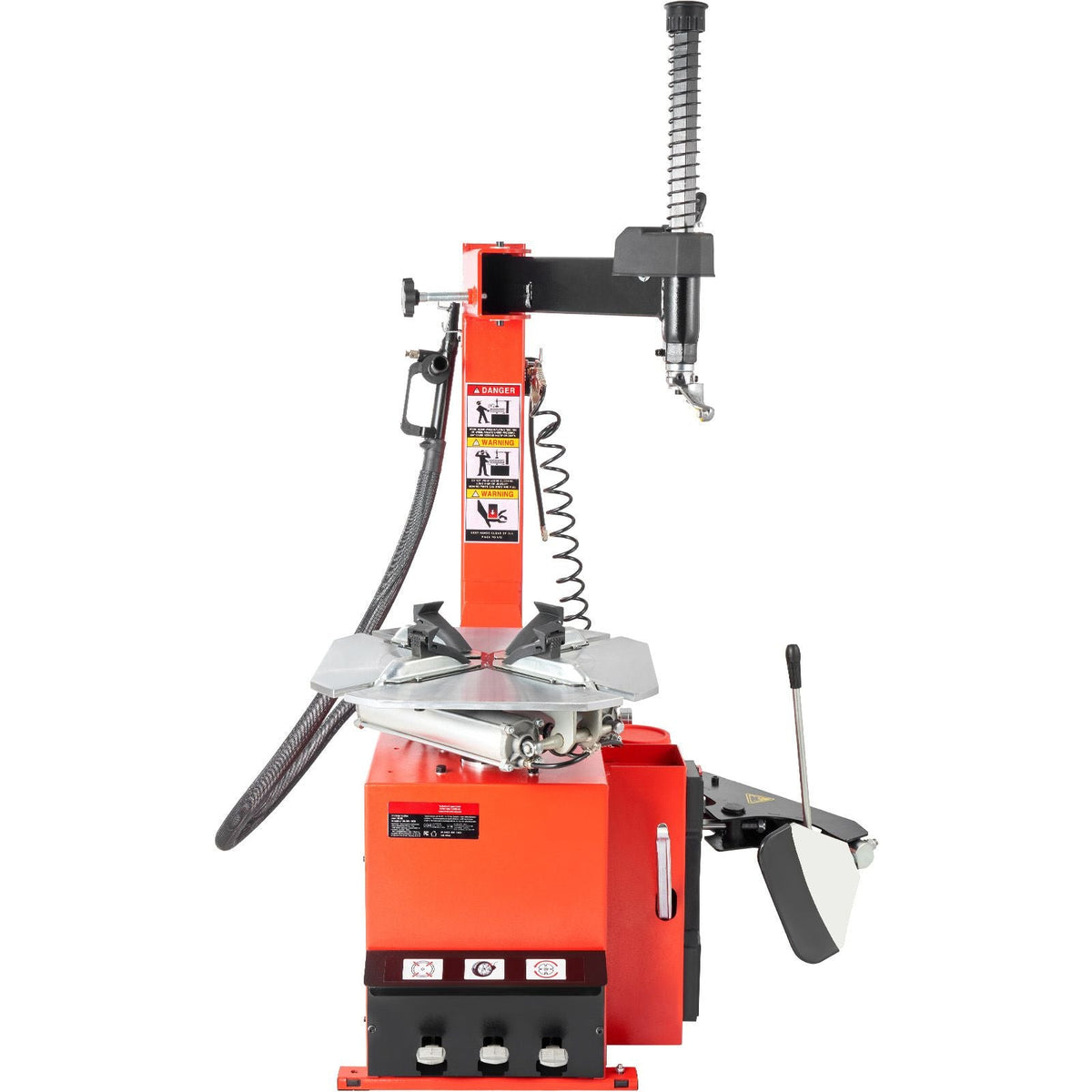 Tire Changer Machine, 1.5HP Copper Motor, Durable Tire Changer with Air Pressure Gauge & Clamping Jaw Sheath, Pedal Operated Tire Changer with Thickened Chuck, Fit for Sedans/SUVs/Pickup Trucks