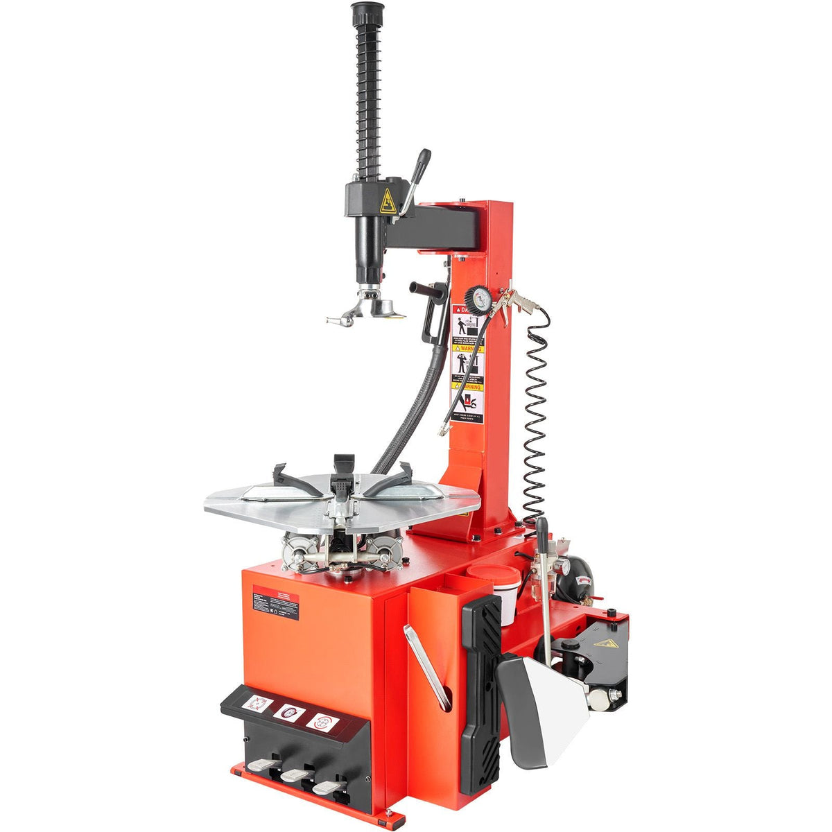 Tire Changer Machine, 1.5HP Copper Motor, Durable Tire Changer with Air Pressure Gauge & Clamping Jaw Sheath, Pedal Operated Tire Changer with Thickened Chuck, Fit for Sedans/SUVs/Pickup Trucks