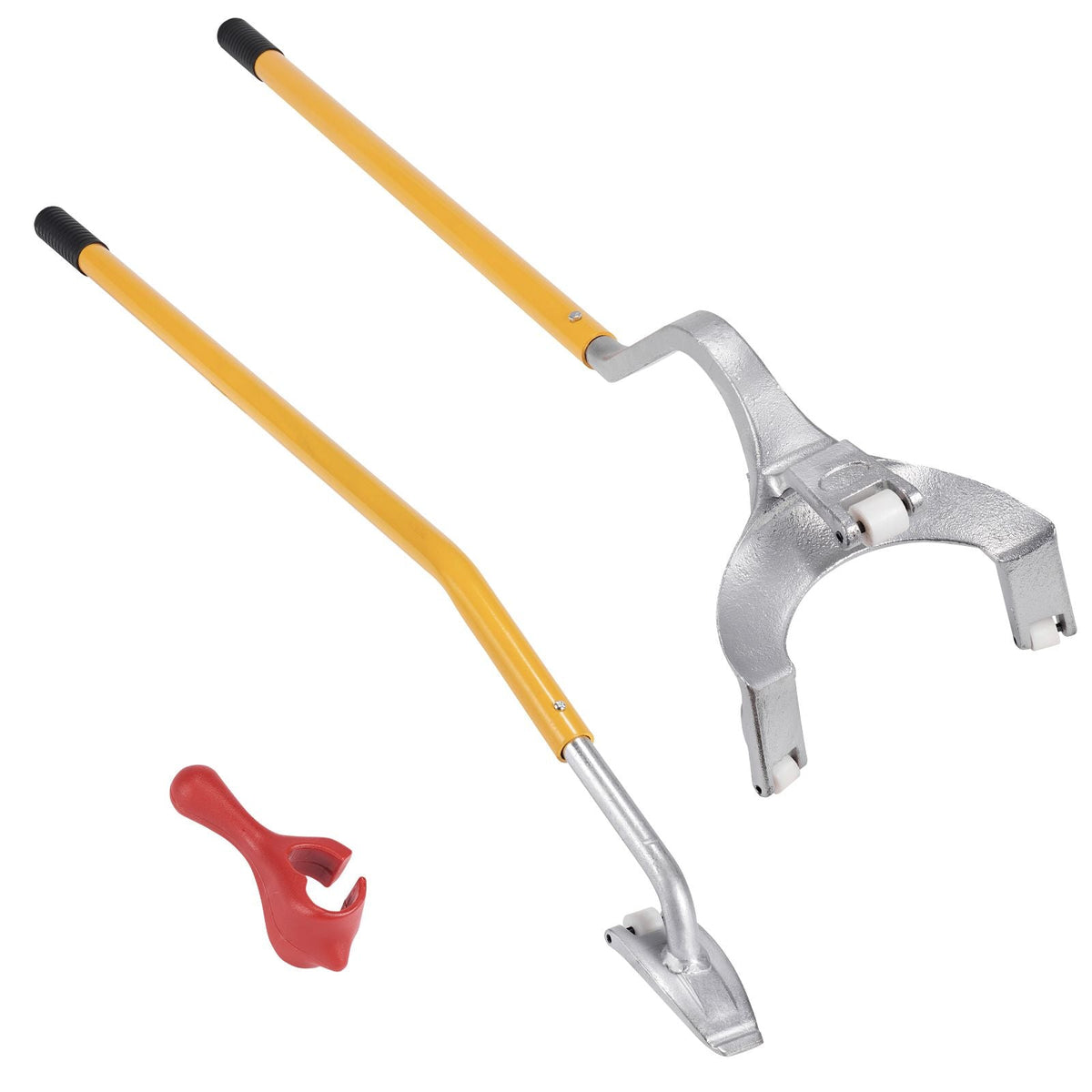 Tire Mount Demount Tool, 22.5-24.5 inch Manual Steel Tire Changer Mount Demount Removal Tool, with Extra bead holder, Tubeless Truck Bead Breaker, 3 PCS Tire Changing Tools, Orange