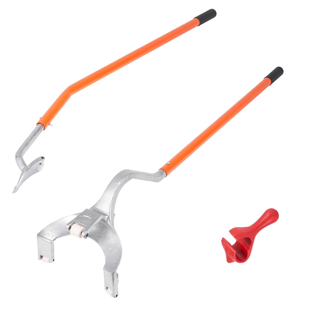 Tire Mount Demount Tool, 22.5"-24.5" Manual Steel Tire Changer Mount Demount Removal Tool, with Extra Bead Holder, Tubeless Truck Bead Breaker, 3 PCS Tire Changing Tools, Orange