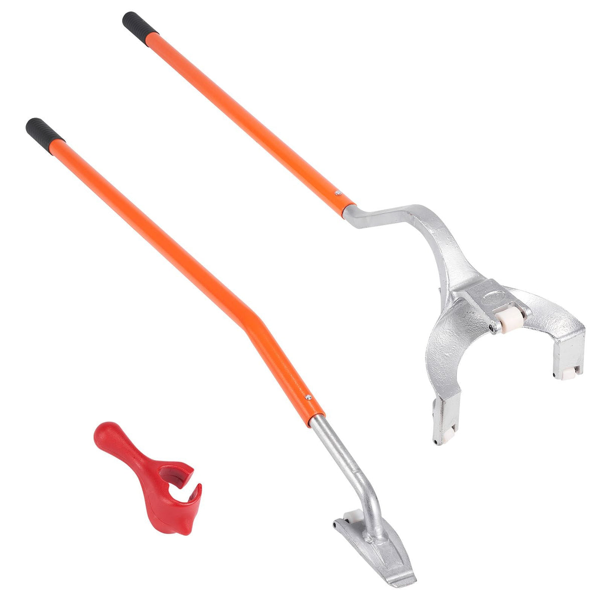Tire Mount Demount Tool, 22.5"-24.5" Manual Steel Tire Changer Mount Demount Removal Tool, with Extra Bead Holder, Tubeless Truck Bead Breaker, 3 PCS Tire Changing Tools, Orange