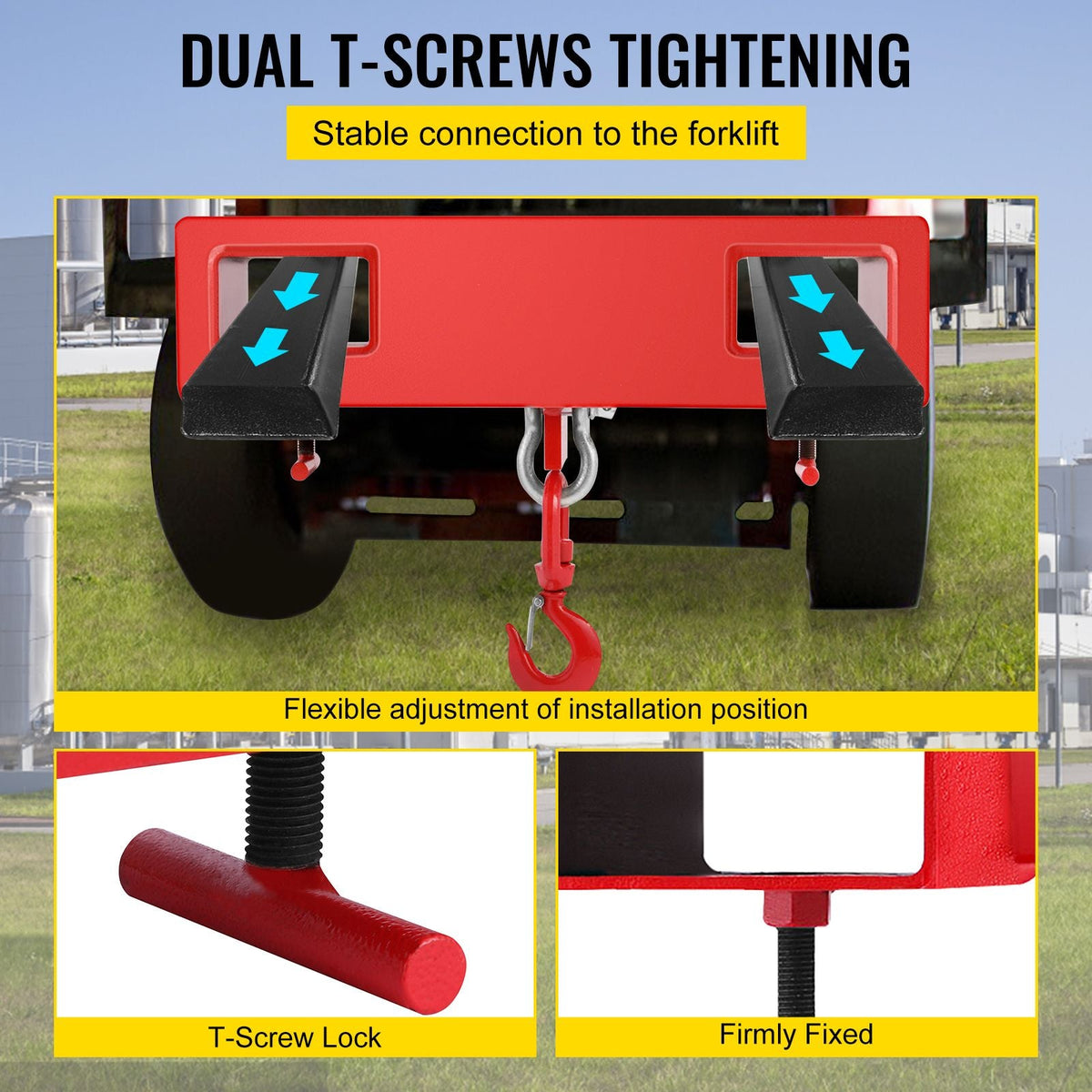 Titan Forklift Lifting Hoist Swivel Hook Mobile Crane 4400 lb. capacity lift