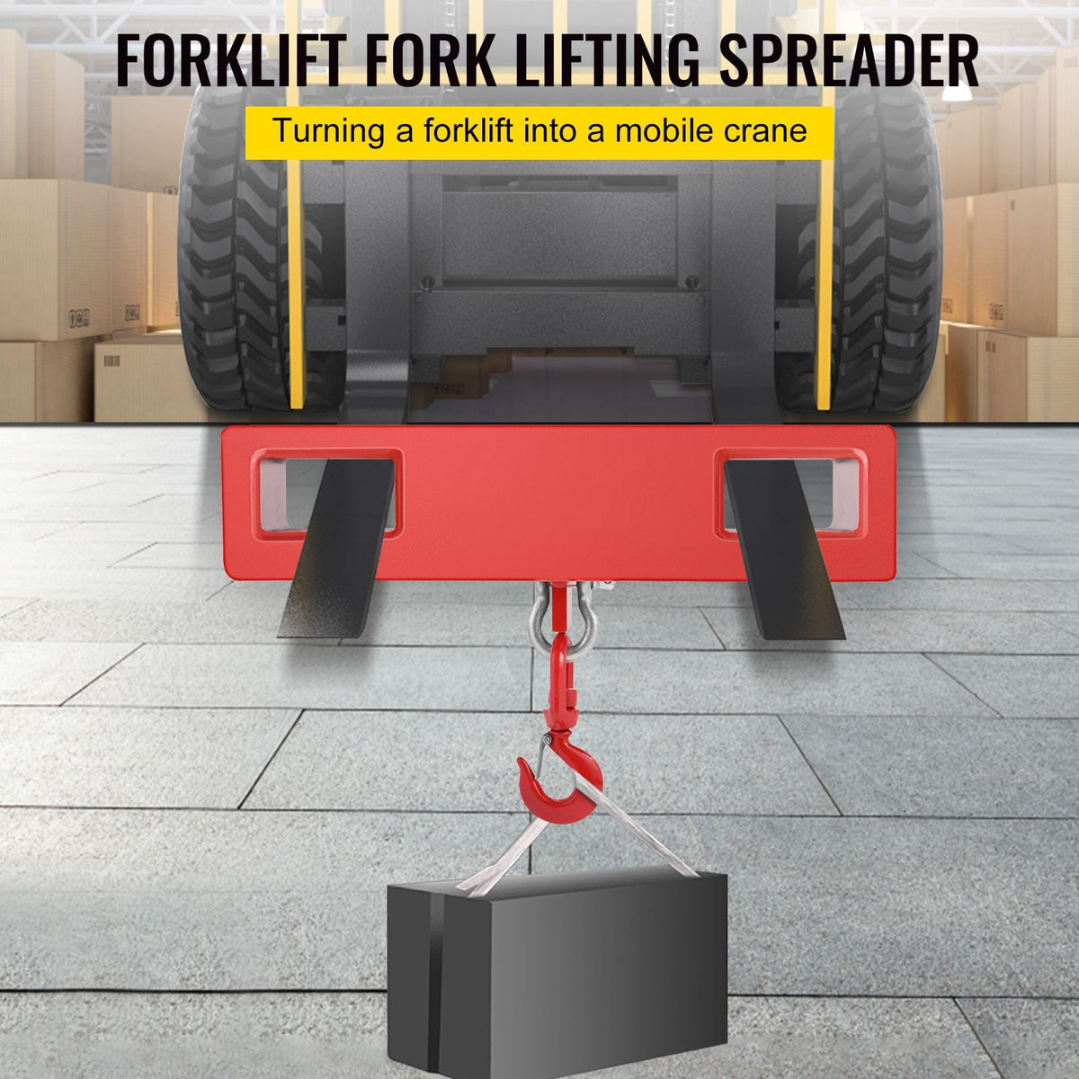 Titan Forklift Lifting Hoist Swivel Hook Mobile Crane 4400 lb. capacity lift