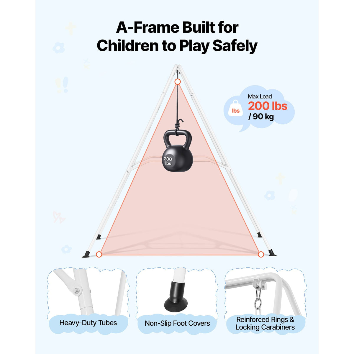 Toddler Swing and Jumper, 2 in 1 Swing Set and Bouncer, Soft Cushion with Foldable A-Frame Metal Stand, Heavy-Duty Thick Ropes, Easy to Install and Store, for Indoor or Outdoor Play, Gray