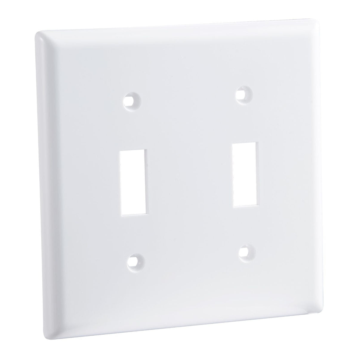 Toggle Light Switch Wall Plates, 2-Gang Switch Electrical Outlet Covers, Standard Size 4.61in L x 4.53in H Unbreakable Polycarbonate Thermoplastic Faceplate (5 Pack, White)