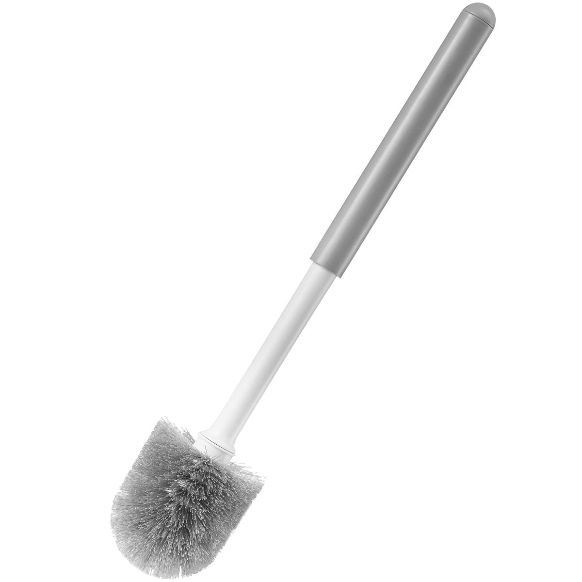 Toilet Brush and Plunger Set, 2-in-1 Toilet Bowl Brush Plunger Combo with Ventilated Holder, 360° Deep Cleaning and Drip-Proof Bathroom Supplies, for Bathroom, RV and Toilets (White & Grey)