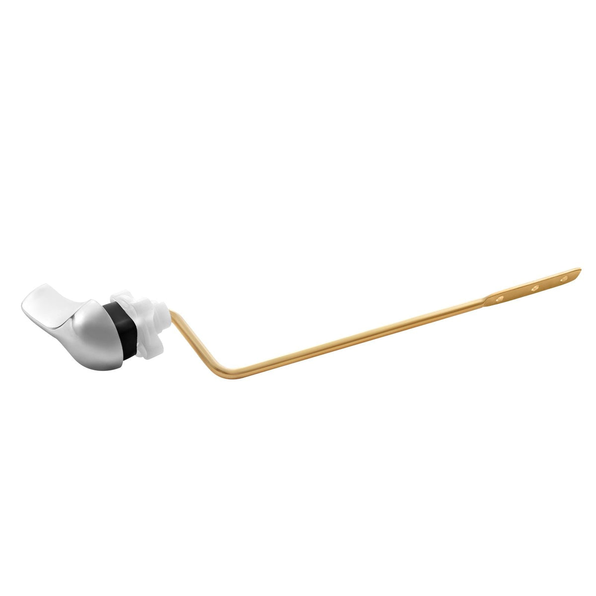 Toilet Handle Replacement Kit, Side Mount Universal Toilet Handle, Toilet Handle Lever with Stainless Steel Flapper Chain, Toilet Flush Handle Fits Various Toilet Tanks, Chrome Finish, Silver