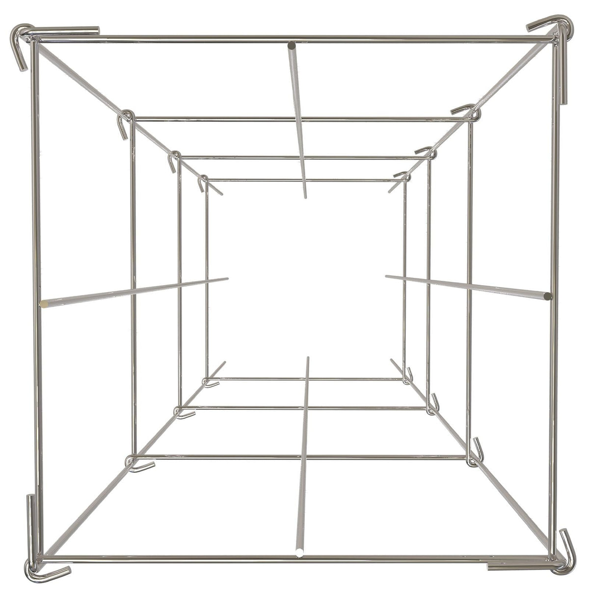 Tomato Cages, 11.8\" x 11.8\" x 46.1\", 10 Packs Square Plant Support Cages, Silver PVC-Coated Steel Tomato Towers for Climbing Vegetables, Plants, Flowers, Fruits