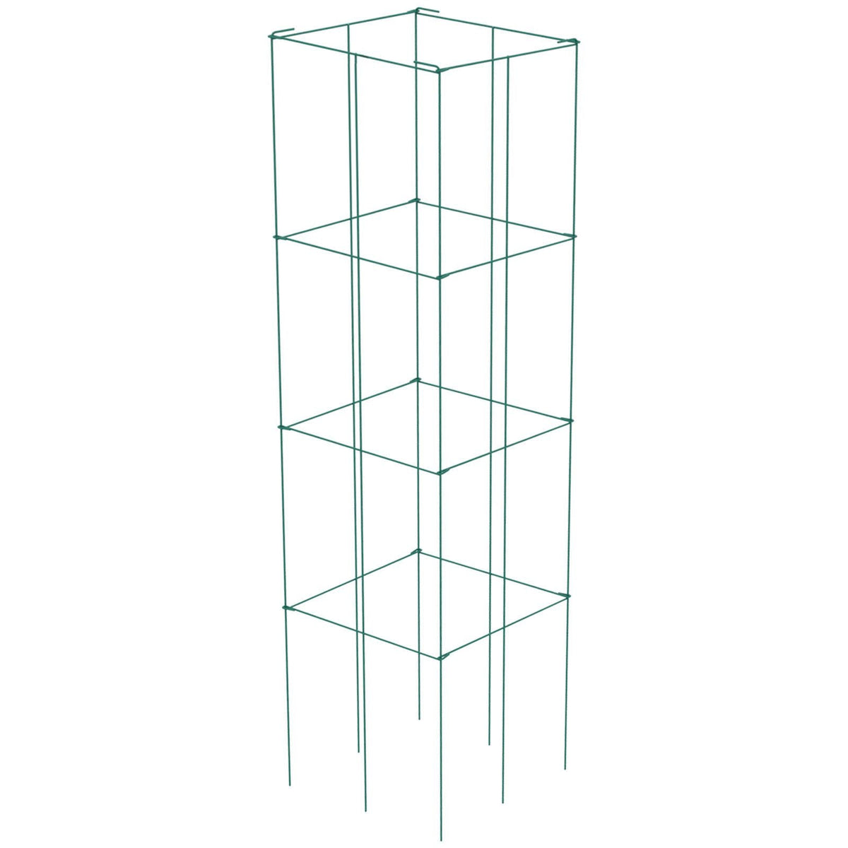 Tomato Cages, 11.8\" x 11.8\" x 46.1\", 5 Packs Square Plant Support Cages, Green PVC-Coated Steel Tomato Towers for Climbing Vegetables, Plants, Flowers, Fruits