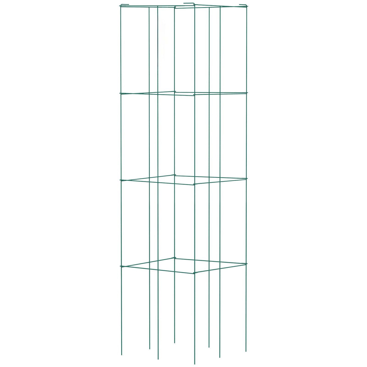 Tomato Cages, 11.8\" x 11.8\" x 46.1\", 5 Packs Square Plant Support Cages, Green PVC-Coated Steel Tomato Towers for Climbing Vegetables, Plants, Flowers, Fruits