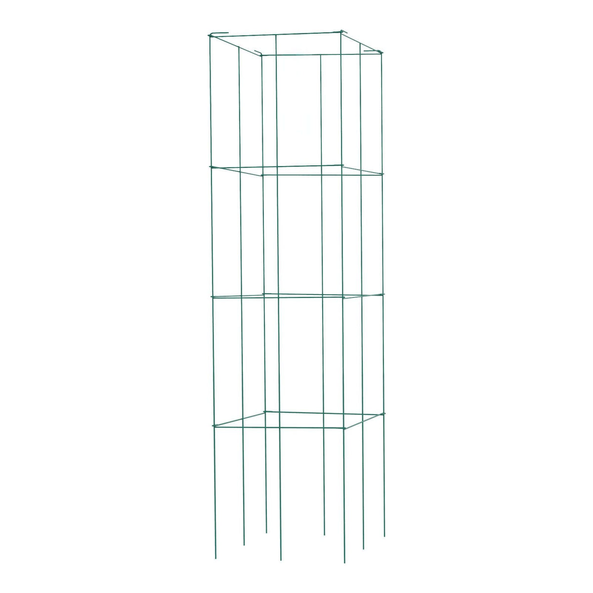 Tomato Cages, 11.8\" x 11.8\" x 46.1\", 5 Packs Square Plant Support Cages, Green PVC-Coated Steel Tomato Towers for Climbing Vegetables, Plants, Flowers, Fruits