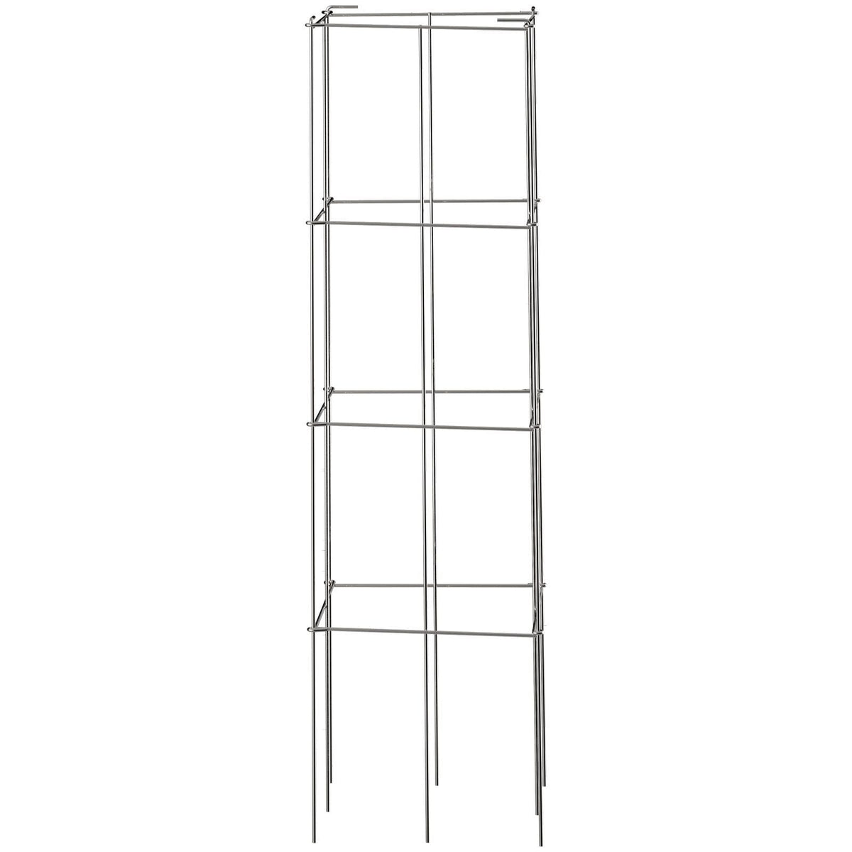 Tomato Cages, 11.8\" x 11.8\" x 46.1\", 5 Packs Square Plant Support Cages, Silver PVC-Coated Steel Tomato Towers for Climbing Vegetables, Plants, Flowers, Fruits