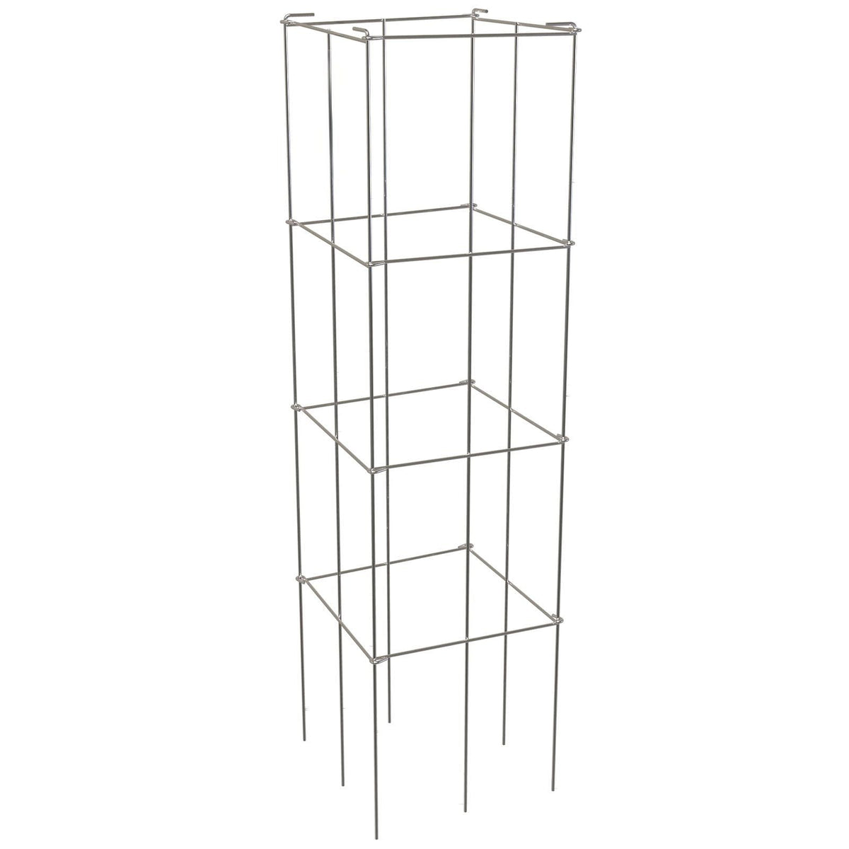 Tomato Cages, 11.8\" x 11.8\" x 46.1\", 5 Packs Square Plant Support Cages, Silver PVC-Coated Steel Tomato Towers for Climbing Vegetables, Plants, Flowers, Fruits