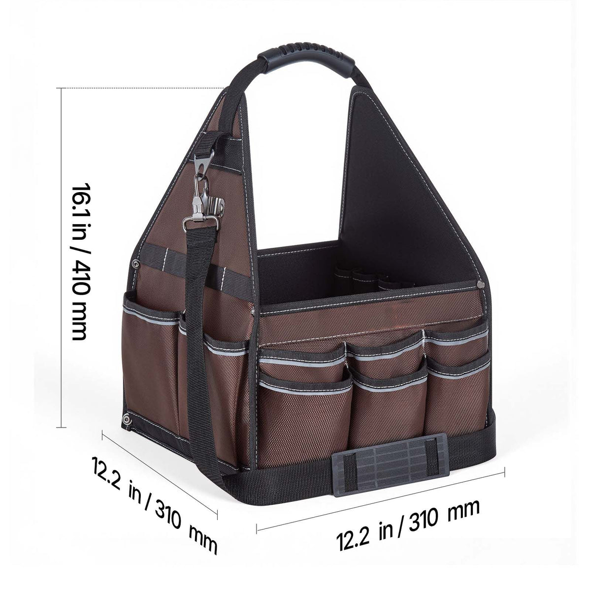 Tool Bag, 13 Inch, 45-Pocket Open Top Tool Tote, Electrical Maintenance Toolbox Organizer Storage with Handle, Adjustable Shoulder Strap, Portable Toolbag, for Professionals DIY & Jobsite Use