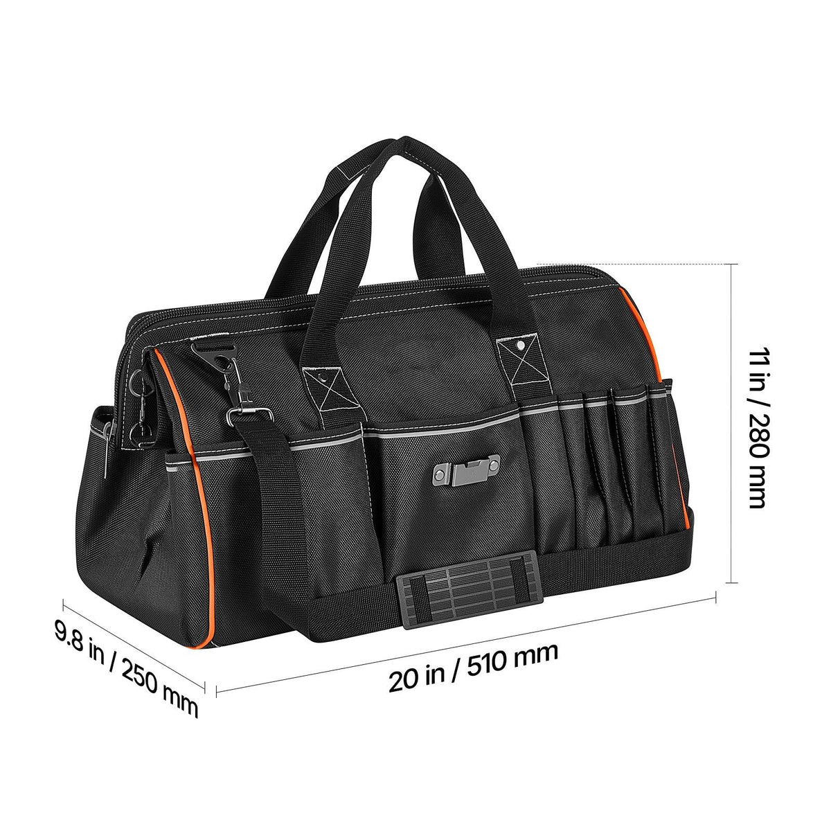 Tool Bag, 20 Inch, 33-Pocket Portable Large Tool Box Organizer Storage, Toolbox with Big Zipper, Adjustable Shoulder Strap, Water-Resistant Carry Toolbag, for Men Women Dad Husband Fathers Day