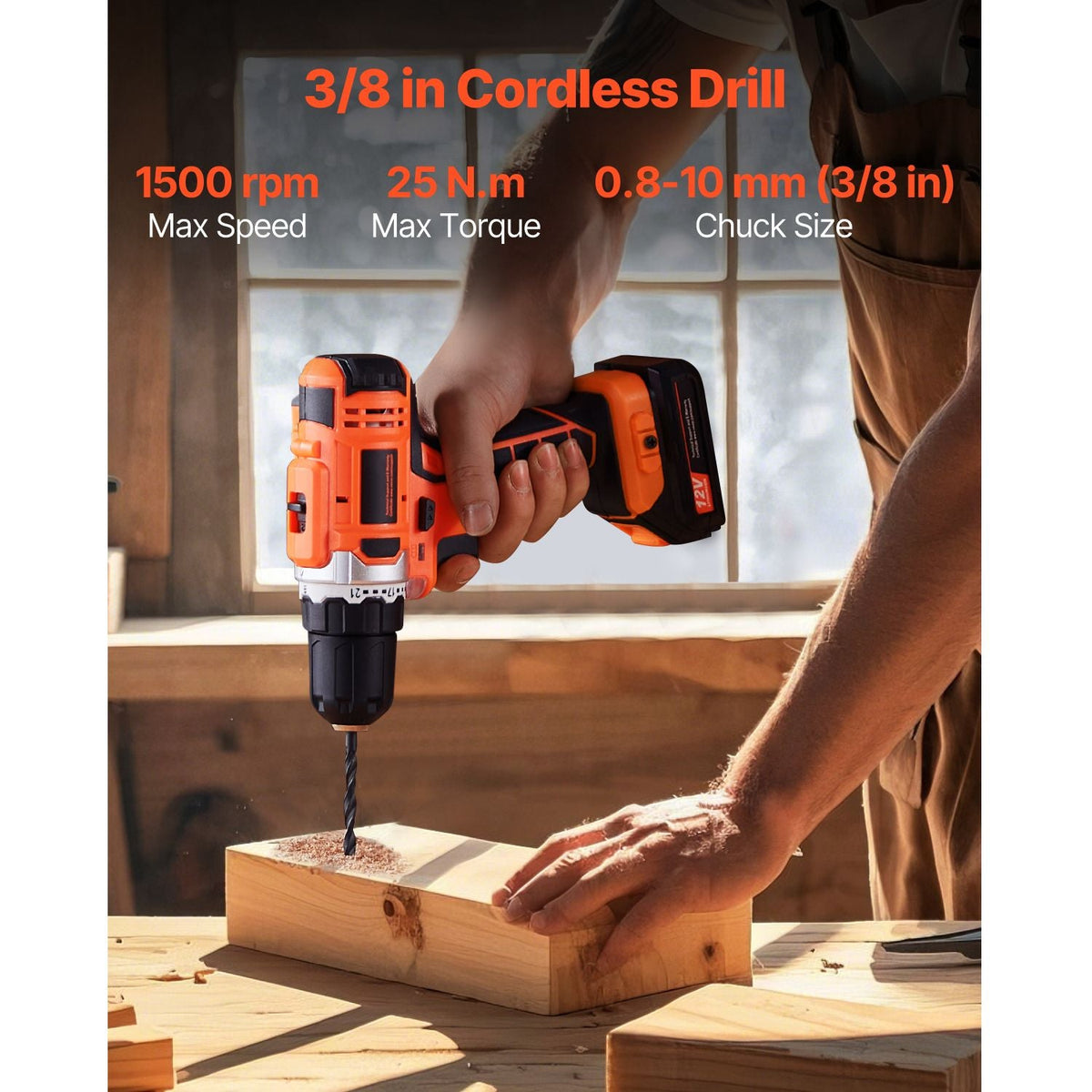 Tool Combo Kit, 12V Max Cordless 2-Tool Combo Kit, with 3/8 in Drill, 1/4 in Impact Driver, Compact Cordless Power Tool Combo Kit with 2.0 Ah Batteries, Screws, One Charger, and One Cloth Bag