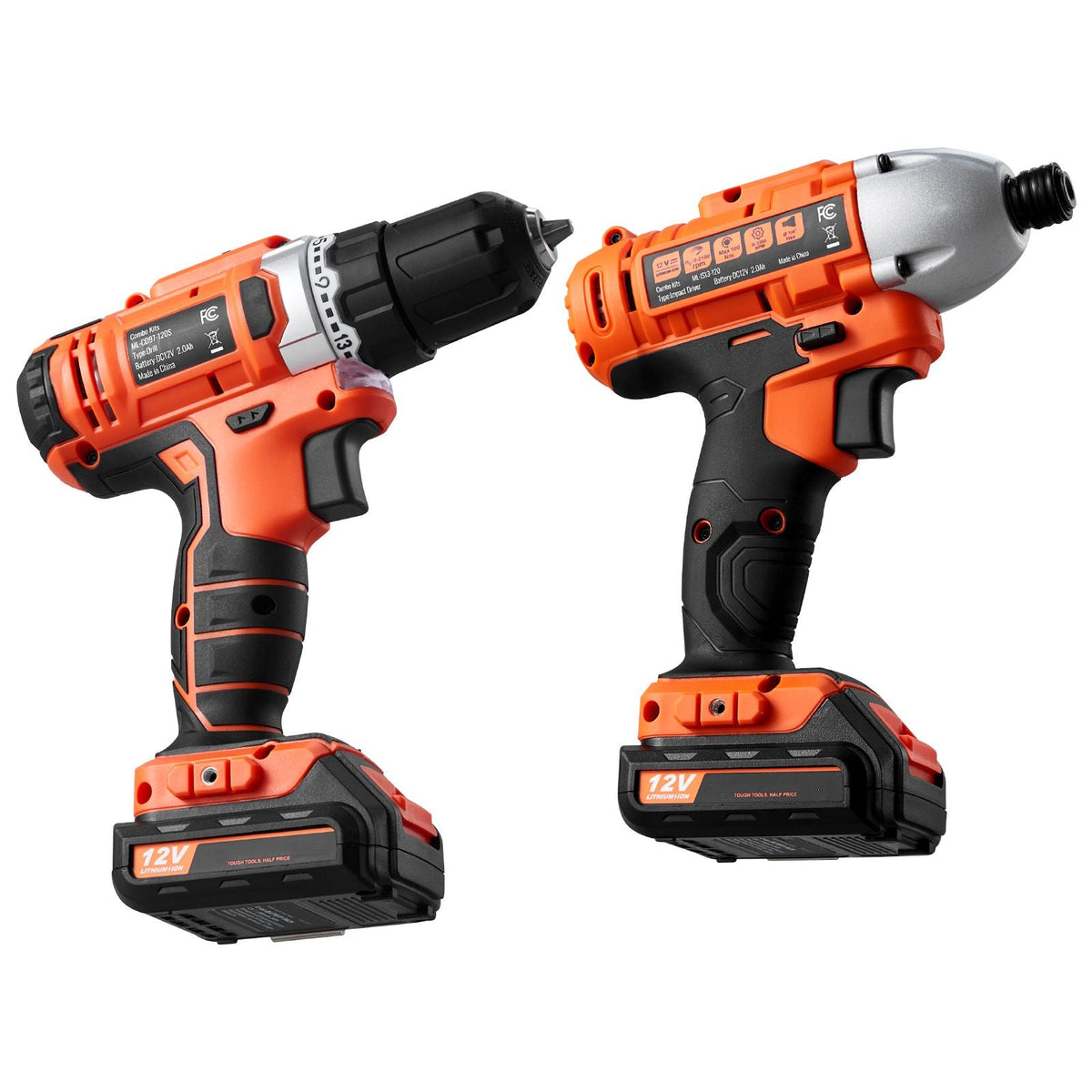 Tool Combo Kit, 12V Max Cordless 2-Tool Combo Kit, with 3/8 in Drill, 1/4 in Impact Driver, Compact Cordless Power Tool Combo Kit with 2.0 Ah Batteries, Screws, One Charger, and One Cloth Bag