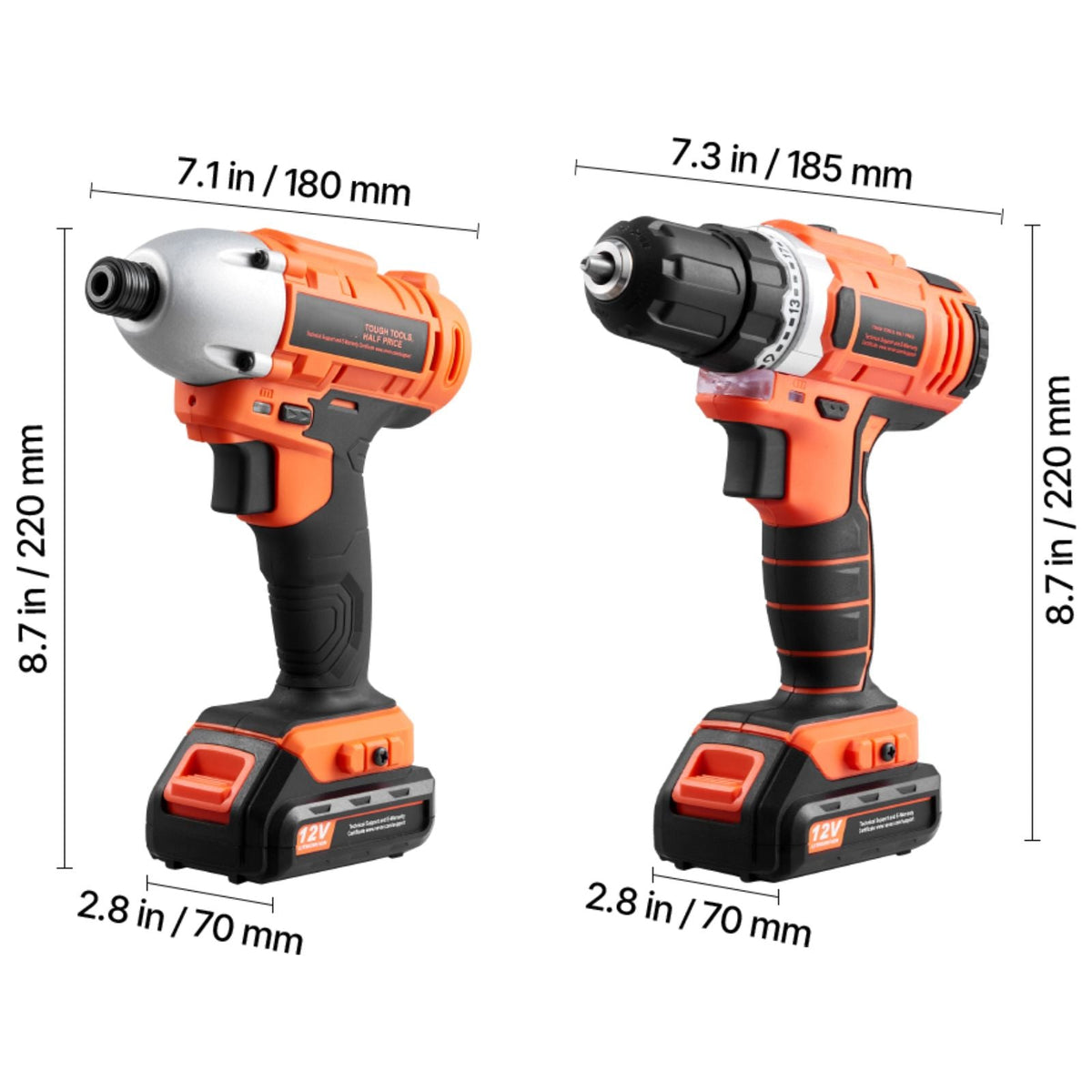 Tool Combo Kit, 12V Max Cordless 2-Tool Combo Kit, with 3/8 in Drill, 1/4 in Impact Driver, Compact Cordless Power Tool Combo Kit with 2.0 Ah Batteries, Screws, One Charger, and One Cloth Bag