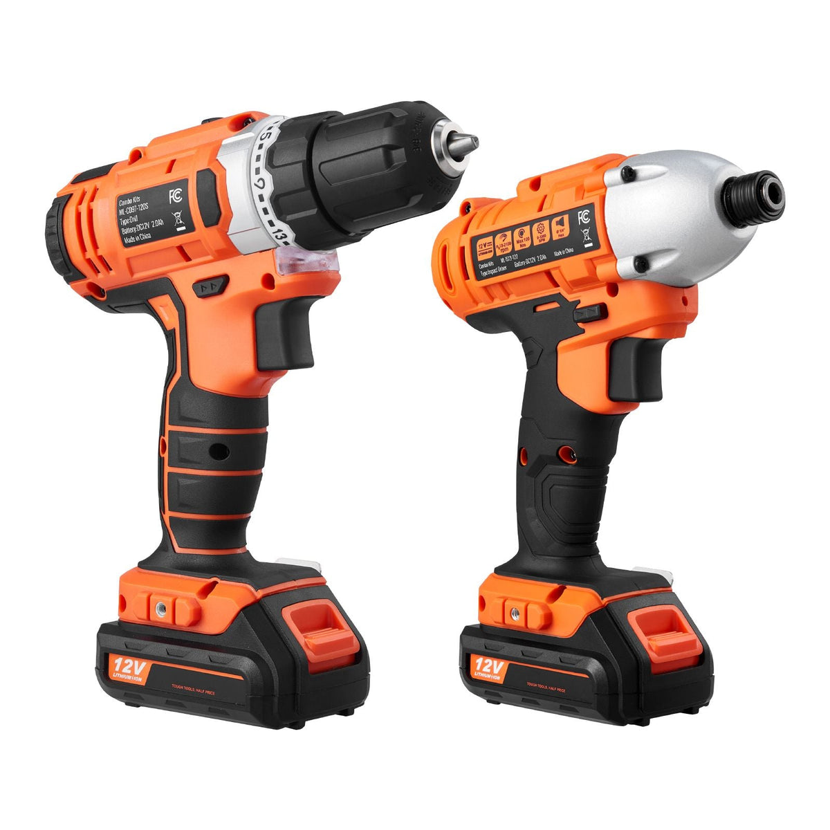 Tool Combo Kit, 12V Max Cordless 2-Tool Combo Kit, with 3/8 in Drill, 1/4 in Impact Driver, Compact Cordless Power Tool Combo Kit with 2.0 Ah Batteries, Screws, One Charger, and One Cloth Bag