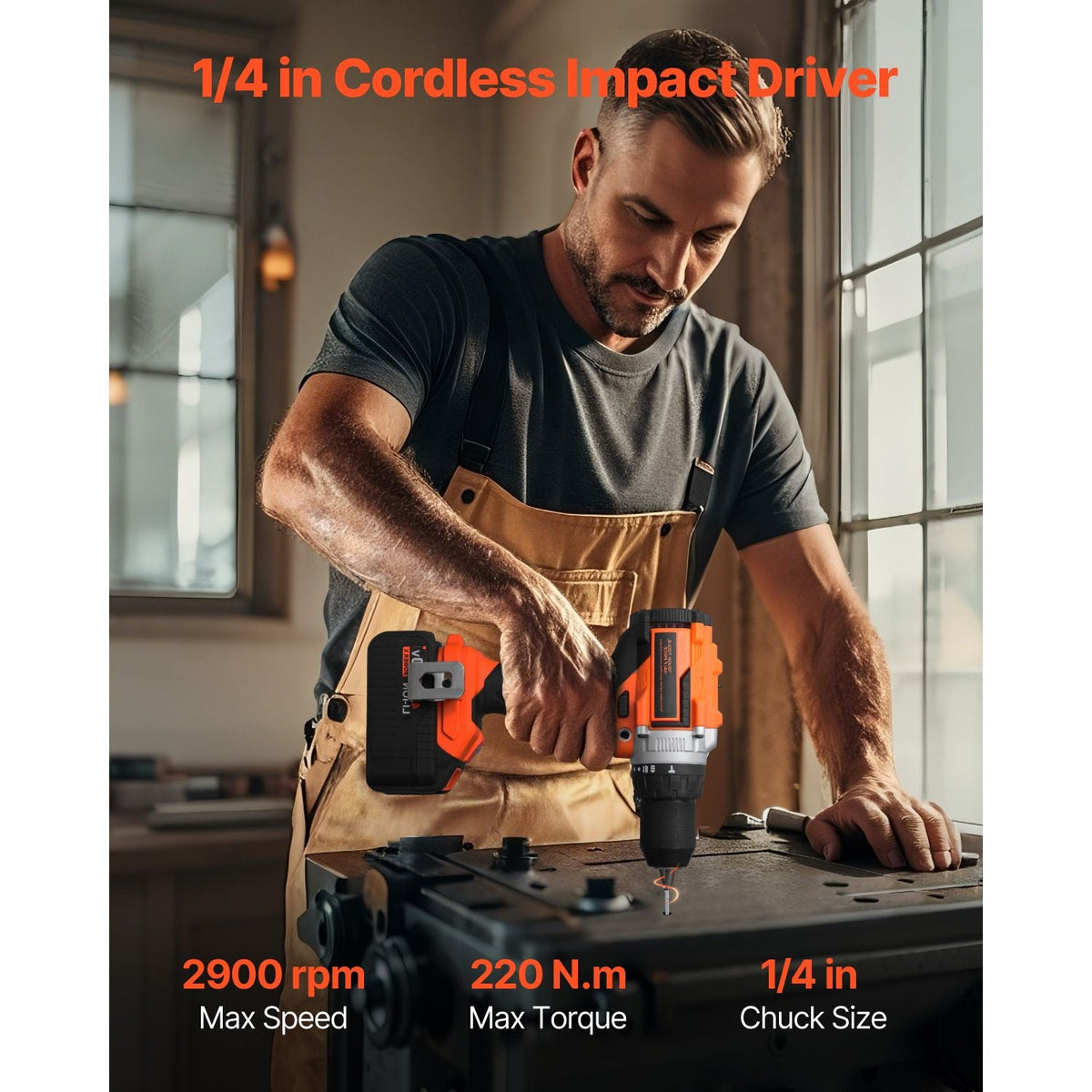 Tool Combo Kit, 20V Max Cordless 2-Tool Combo Kit, with 1/2 in Impact Drill, 1/4 in Impact Driver, Compact Cordless Power Tool Combo Kit with 4.0 Ah Batteries, Screws, Charger, and Cloth Bag