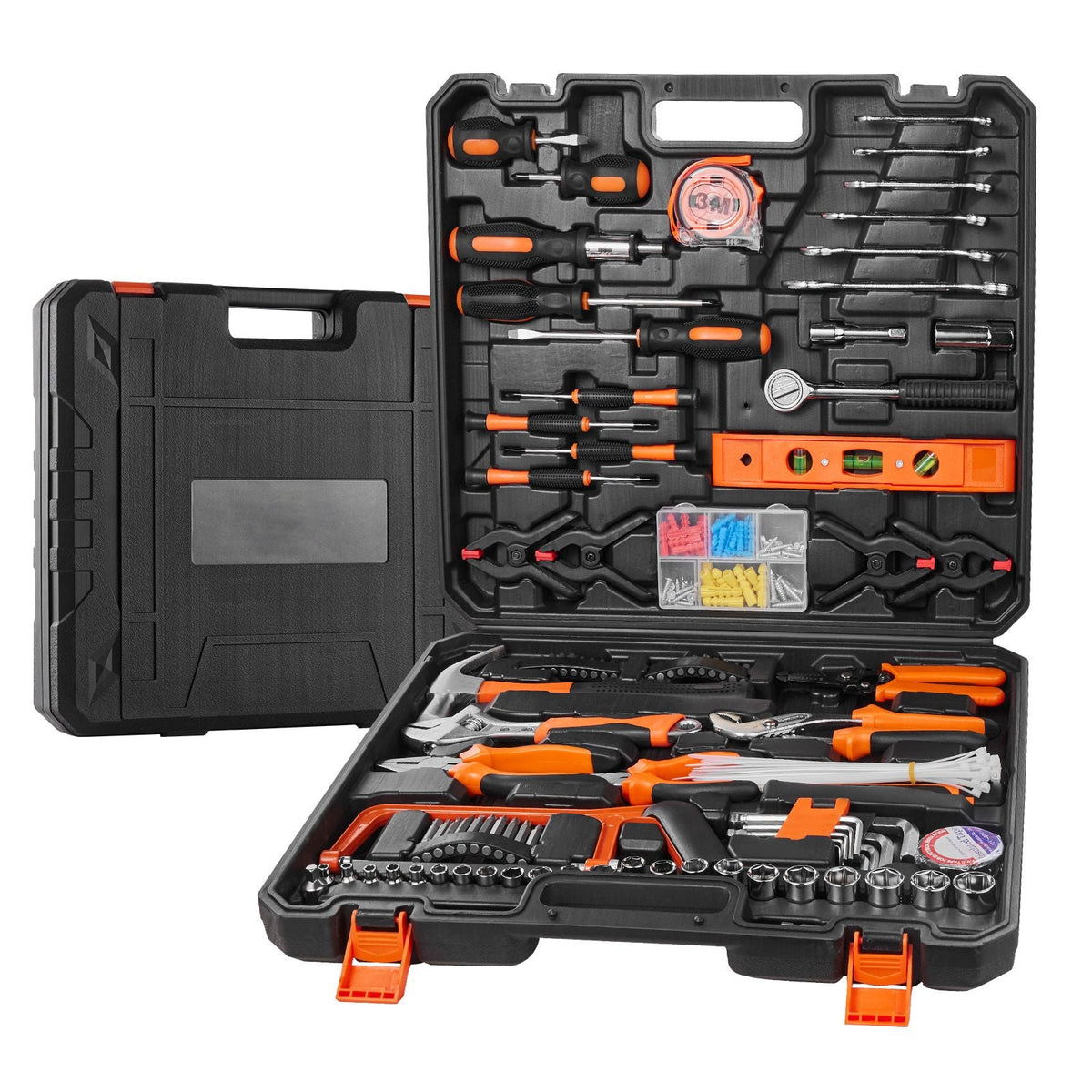 Tool Kit, 216 Piece General Household Hand Tool Set, Home Repairing Tool Kit with Portable Tool Storage Case, High-Quality Steel, for Home Maintenance, DIY Projects, and Automotive Repair