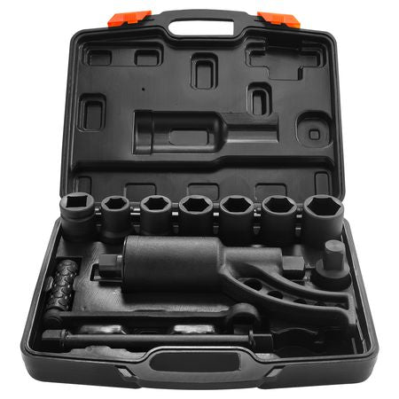 Torque Multiplier, 1 Inch Drive Lug Nut Wrench/Multiplier Heavy Duty Torque Multiplier Wrench Set, 1:64 6,800N.m Lug Nut Remover, Includes 8 Sockets (24-38mm) and Storage Case