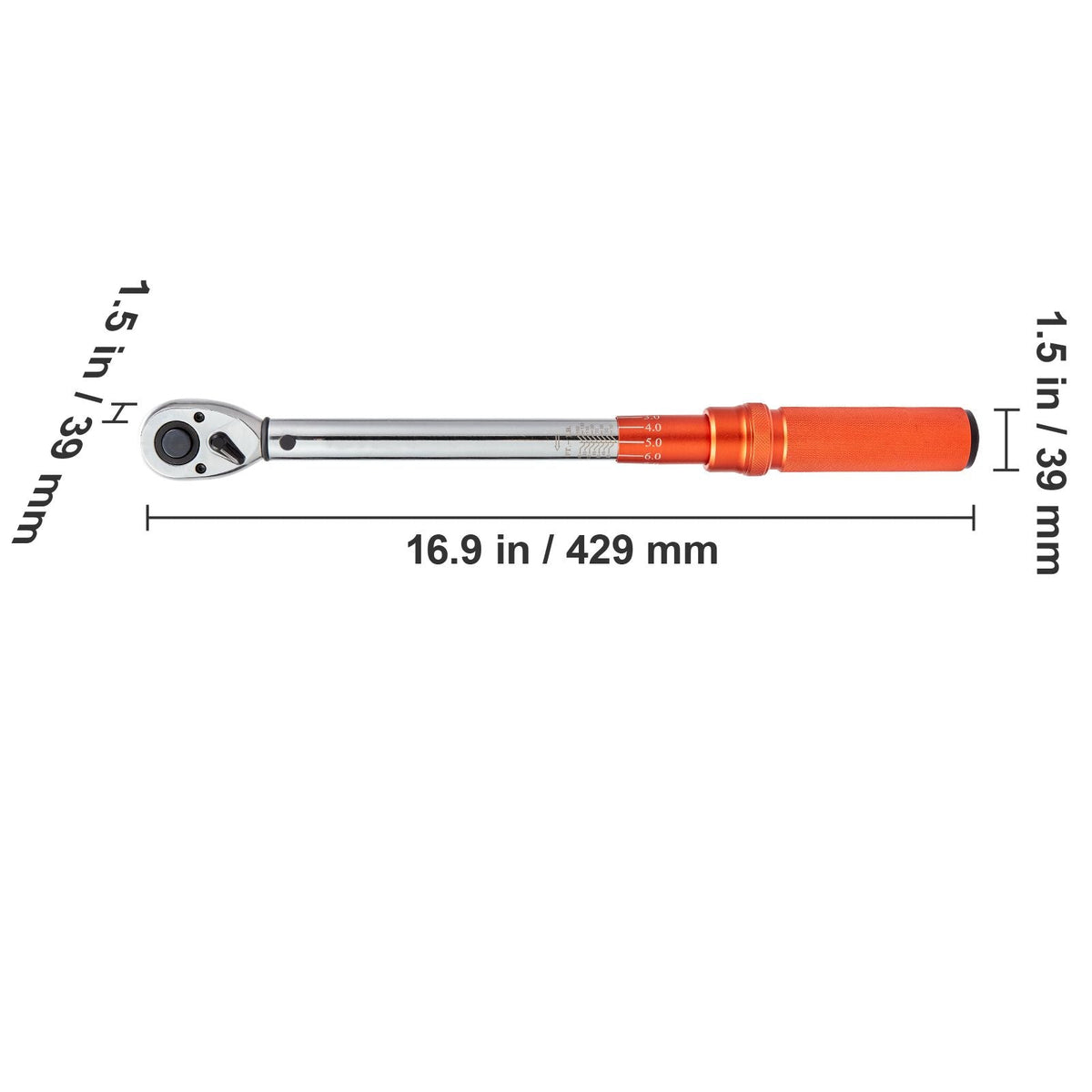 Torque Wrench, 10-150ft.lb/14-204n.m 1/2-inch Drive Click Torque Wrench, Dual-Direction Adjustable Torque Wrench Set, Mechanical Dual Range Scales Torque Wrench Kit with Adapters Extension Rod