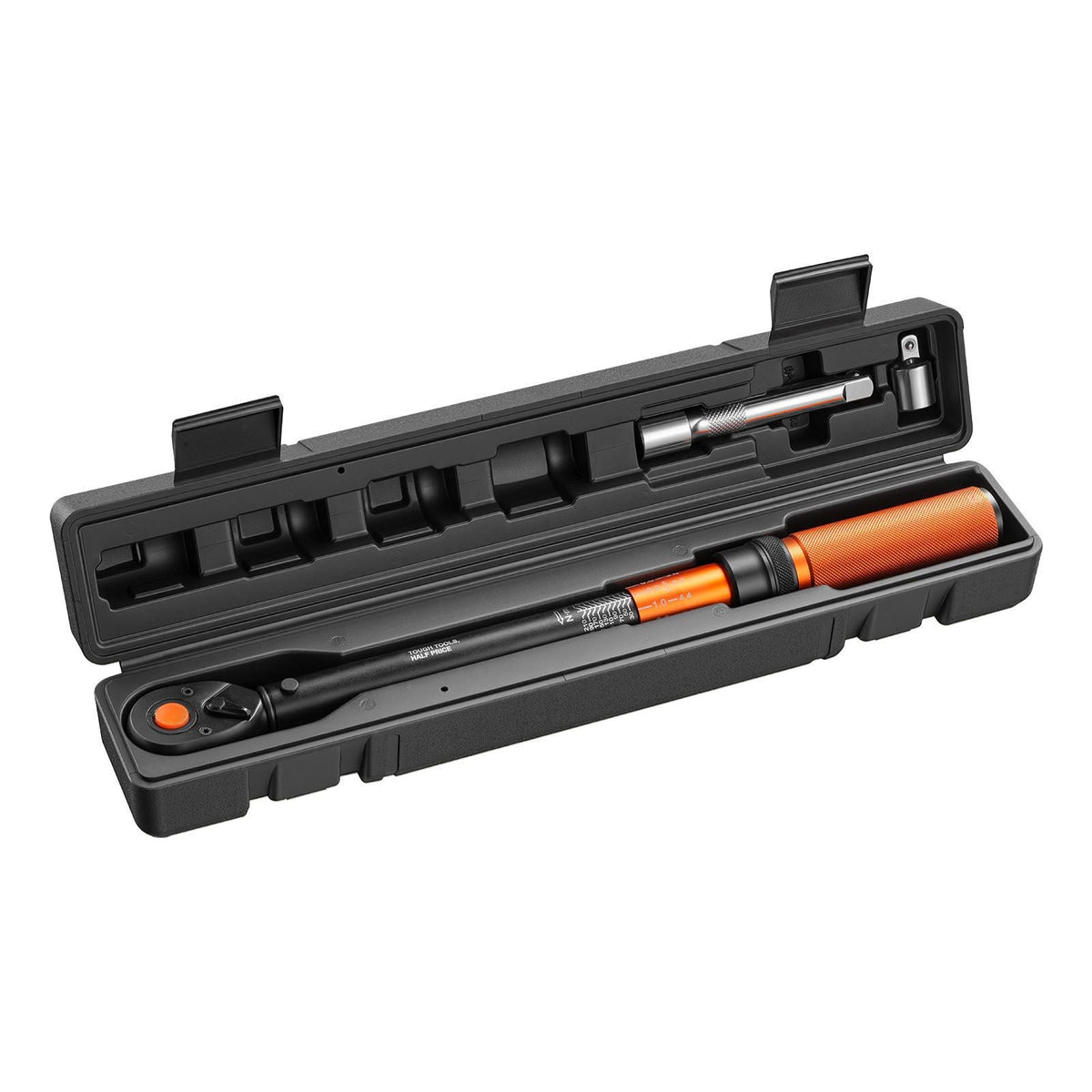 Torque Wrench, 1/2-inch Drive Click Torque Wrench, 14.8-162.4 lbf-ft / 20-220 N.m, Dual Scale Readings, ±3% High Precision, with Extension Bar, Adapter and Storage Case, for Automotive Repair
