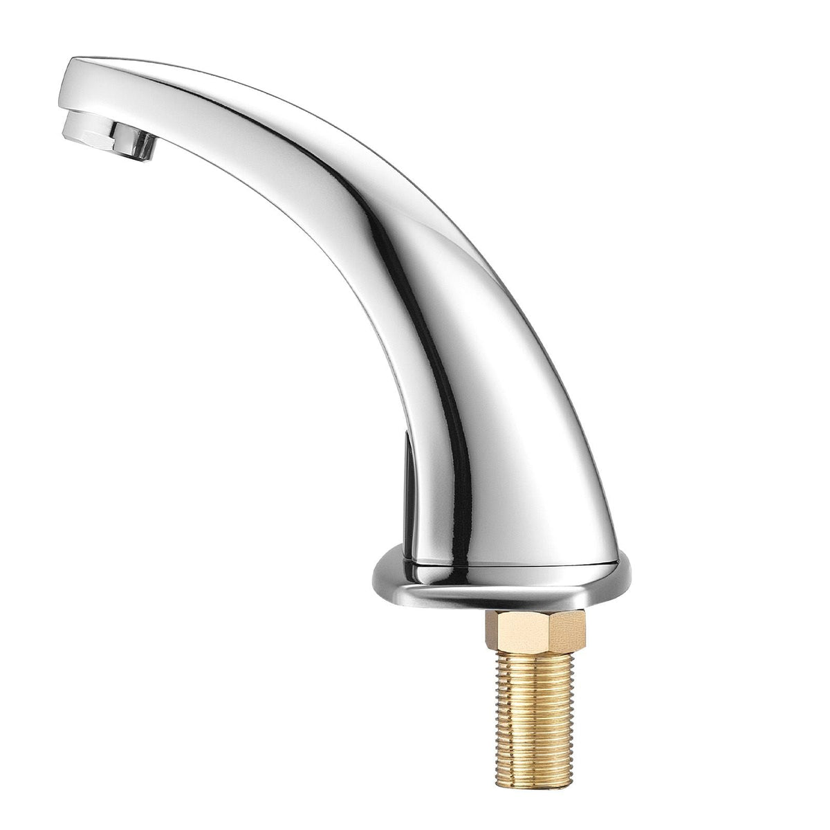 Touchless Bathroom Sink Faucet, Automatic Motion Sensor Restroom Toilet Faucet Cold Water with Hole Cover Plate, Battery Operated for 9/16 in Pipe Commercial Lavatory,Chrome Plated Silver,G233M