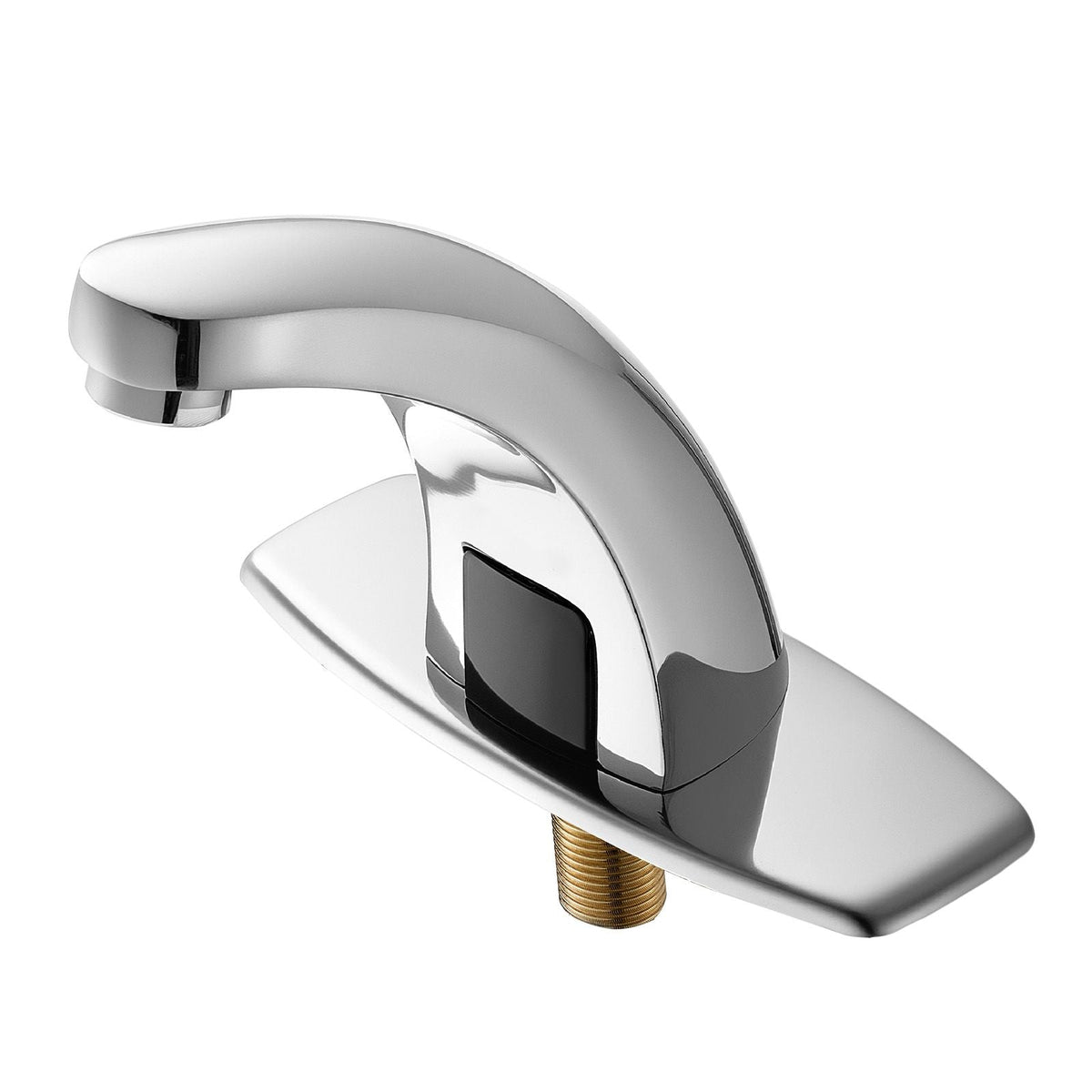 Touchless Bathroom Sink Faucet, Automatic Motion Sensor Restroom Toilet Faucet Cold Water with Hole Cover Plate, Battery Operated for 9/16 in Pipe Commercial Lavatory,Chrome Plated Silver,G233M