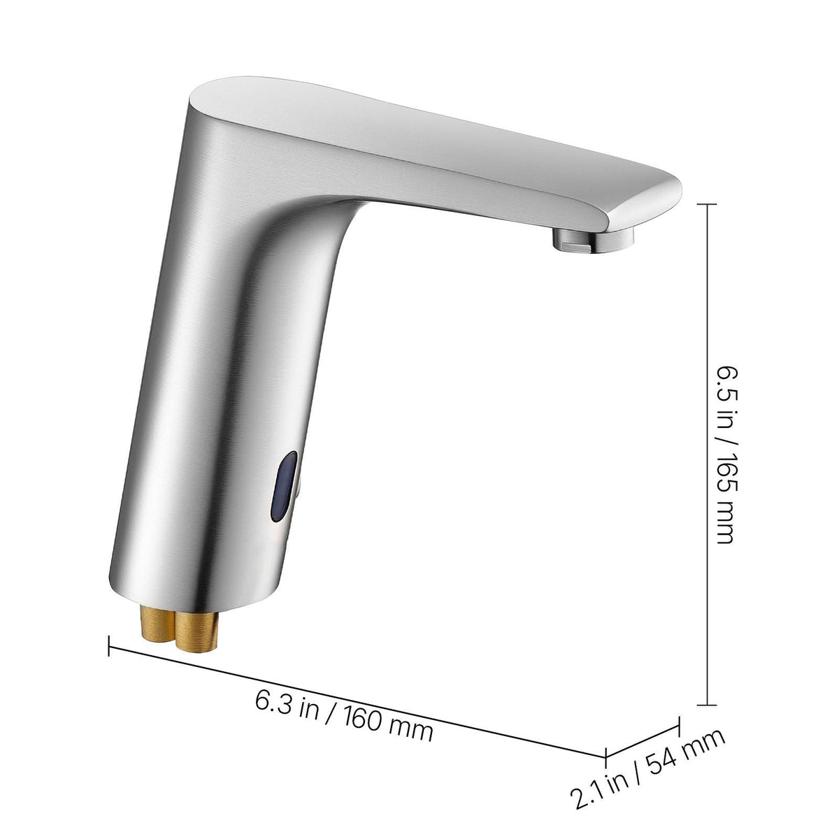 Touchless Bathroom Sink Faucet, Automatic Motion Sensor Restroom Toilet Faucet, HandsFree Adjustable Cold Hot Single Handle Water Mixer Battery Operated for 9/16 in Pipe,Brushed Nickel Silver
