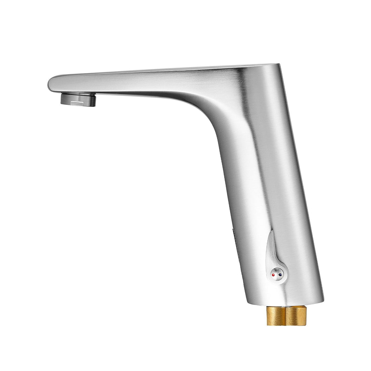 Touchless Bathroom Sink Faucet, Automatic Motion Sensor Restroom Toilet Faucet, HandsFree Adjustable Cold Hot Single Handle Water Mixer Battery Operated for 9/16 in Pipe,Brushed Nickel Silver