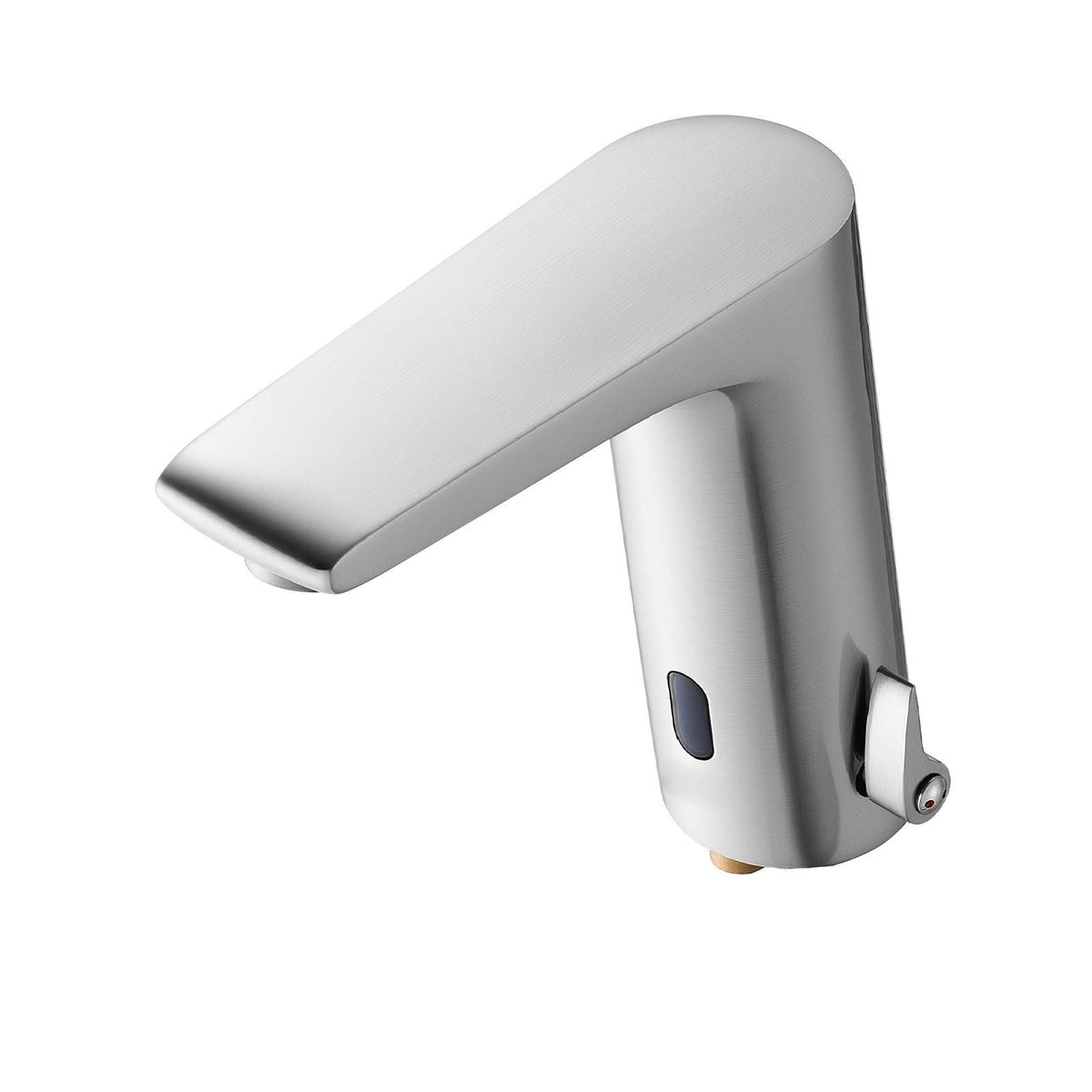 Touchless Bathroom Sink Faucet, Automatic Motion Sensor Restroom Toilet Faucet, HandsFree Adjustable Cold Hot Single Handle Water Mixer Battery Operated for 9/16 in Pipe,Brushed Nickel Silver